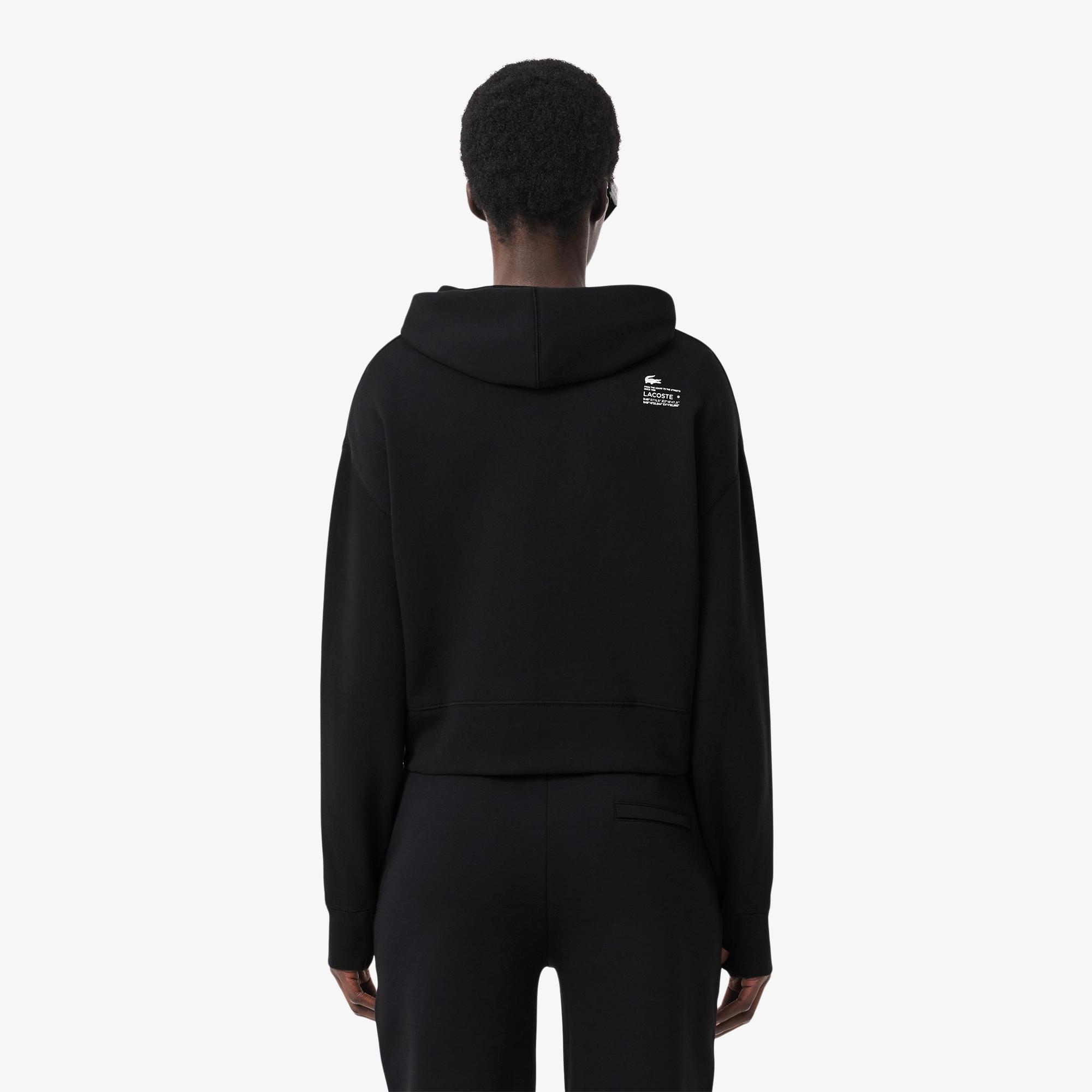Kadın Relaxed Fit Kapüşonlu Siyah Sweatshirt