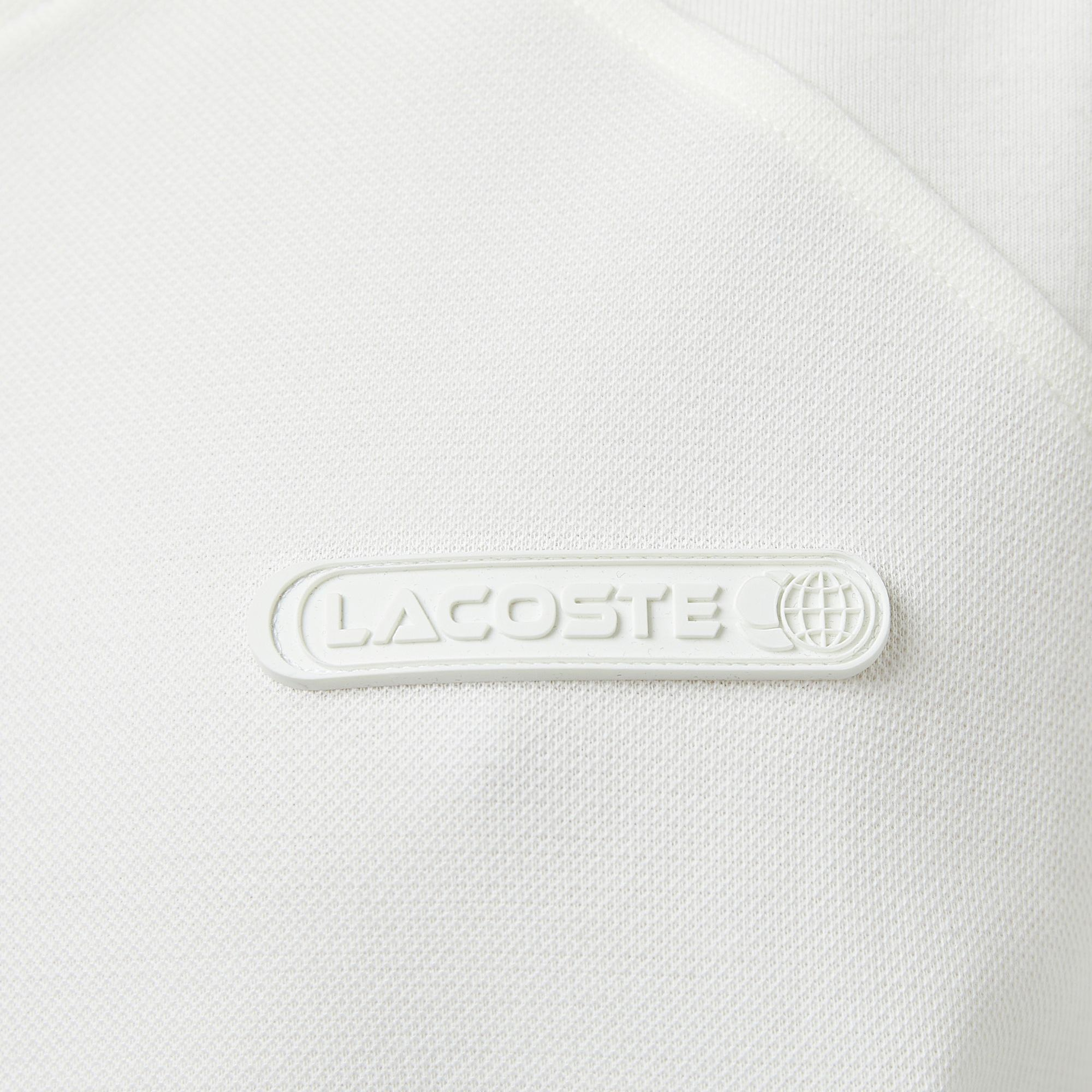 Lacoste Kadın Regular Fit Fermuarlı Dik Yaka Beyaz Sweatshirt