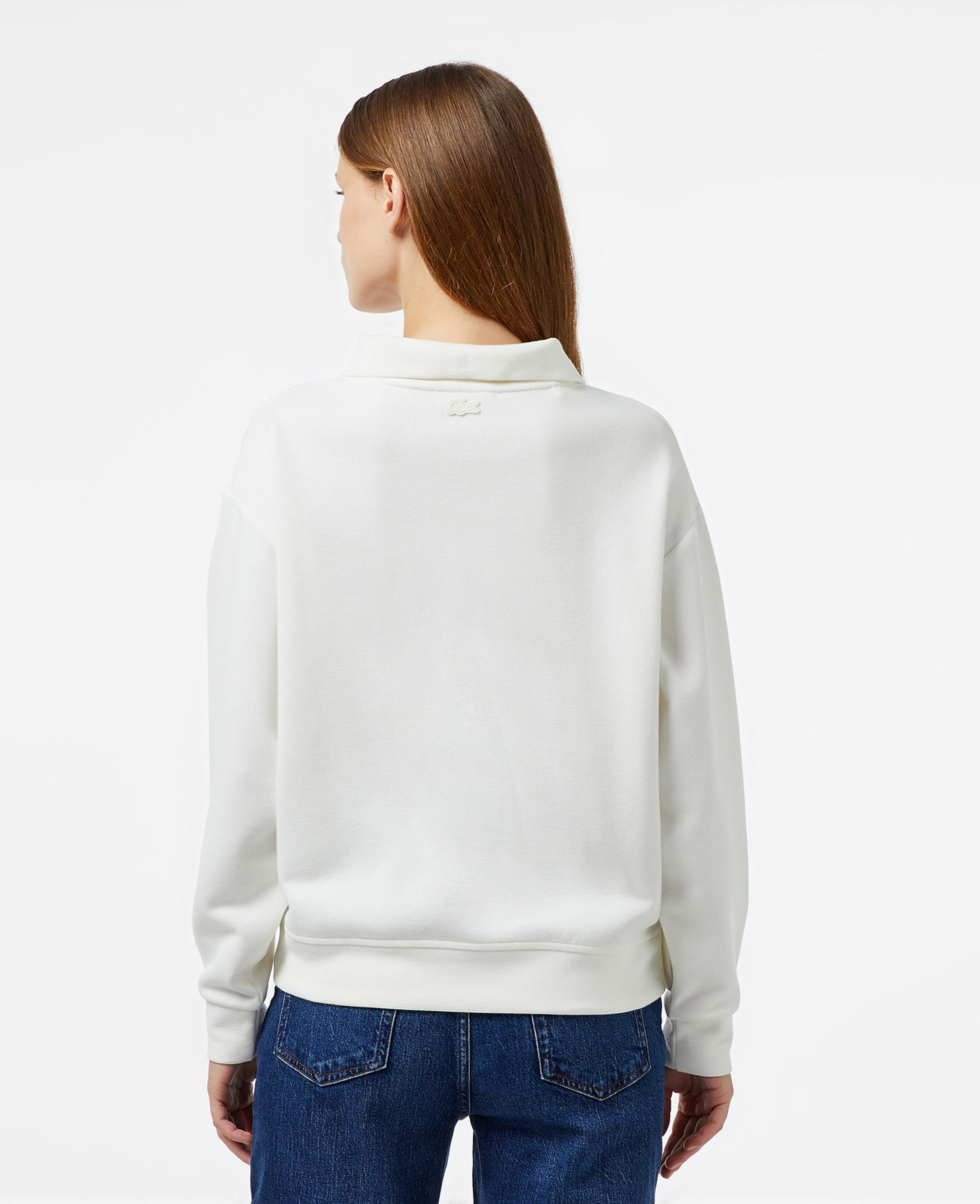 Lacoste Kadın Regular Fit Fermuarlı Dik Yaka Beyaz Sweatshirt