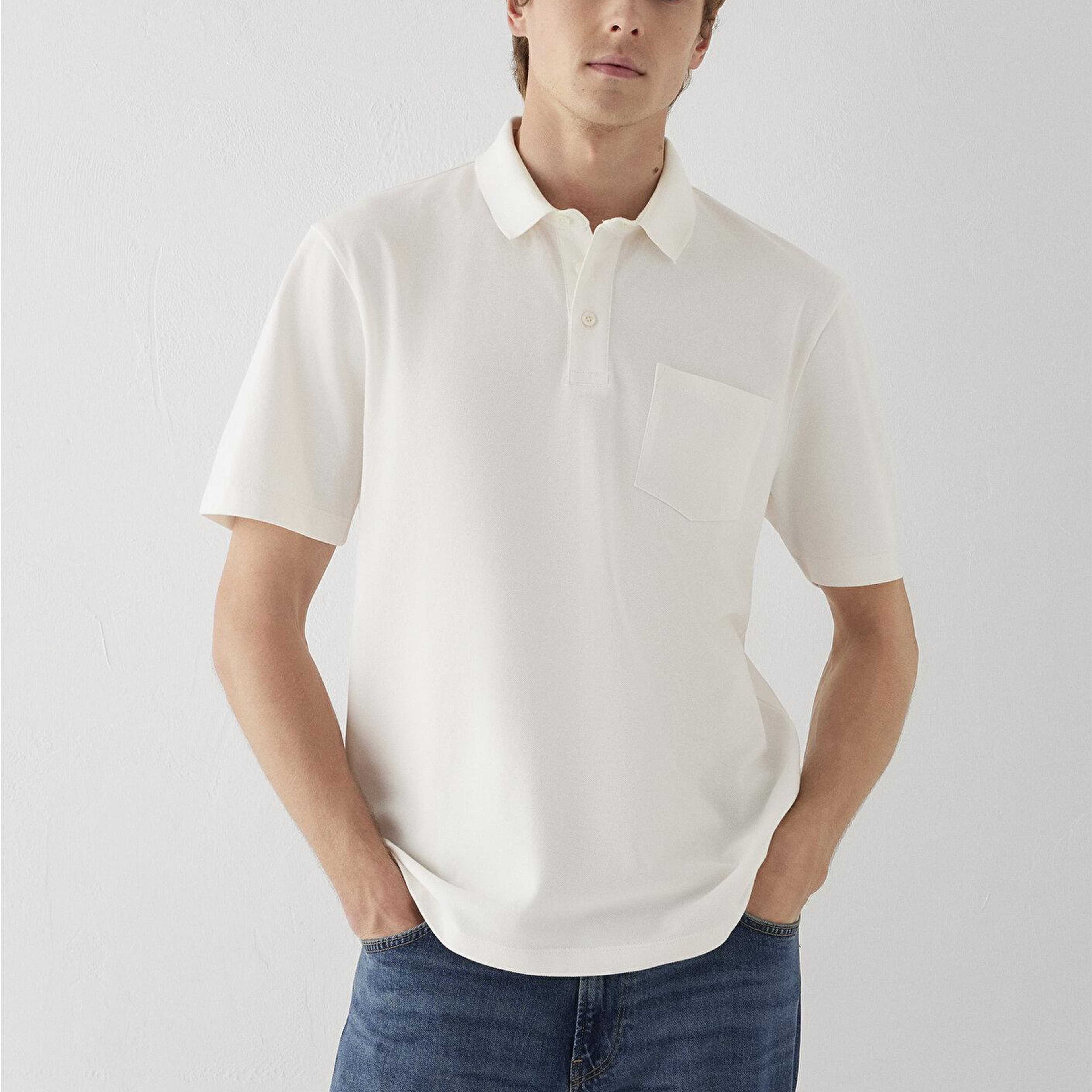 Mavi Ekru Polo Tişört Regular Fit / Normal Kesim 0613465-70057