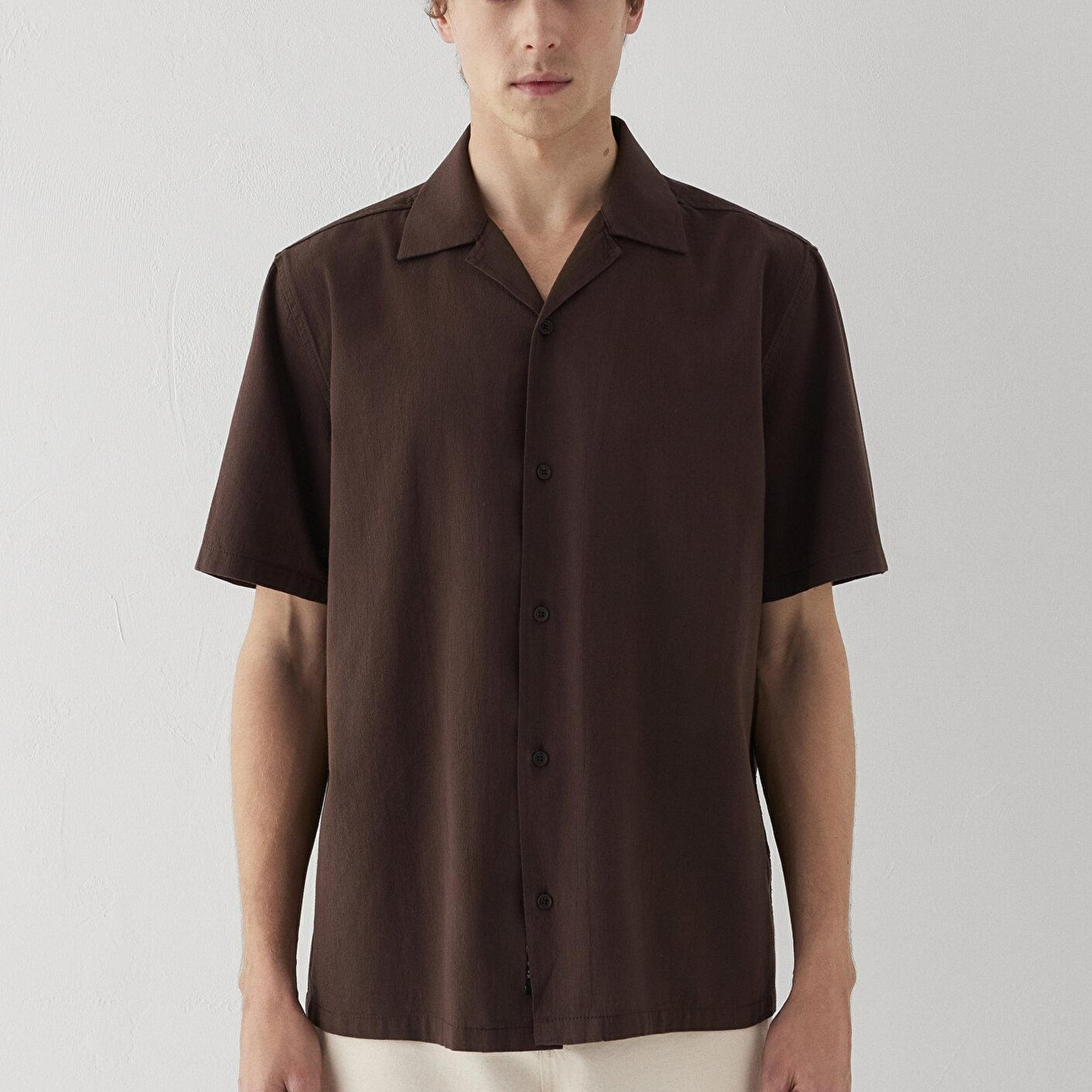 Mavi Kahverengi Gömlek Loose Fit / Bol Rahat Kesim 0211519-70220
