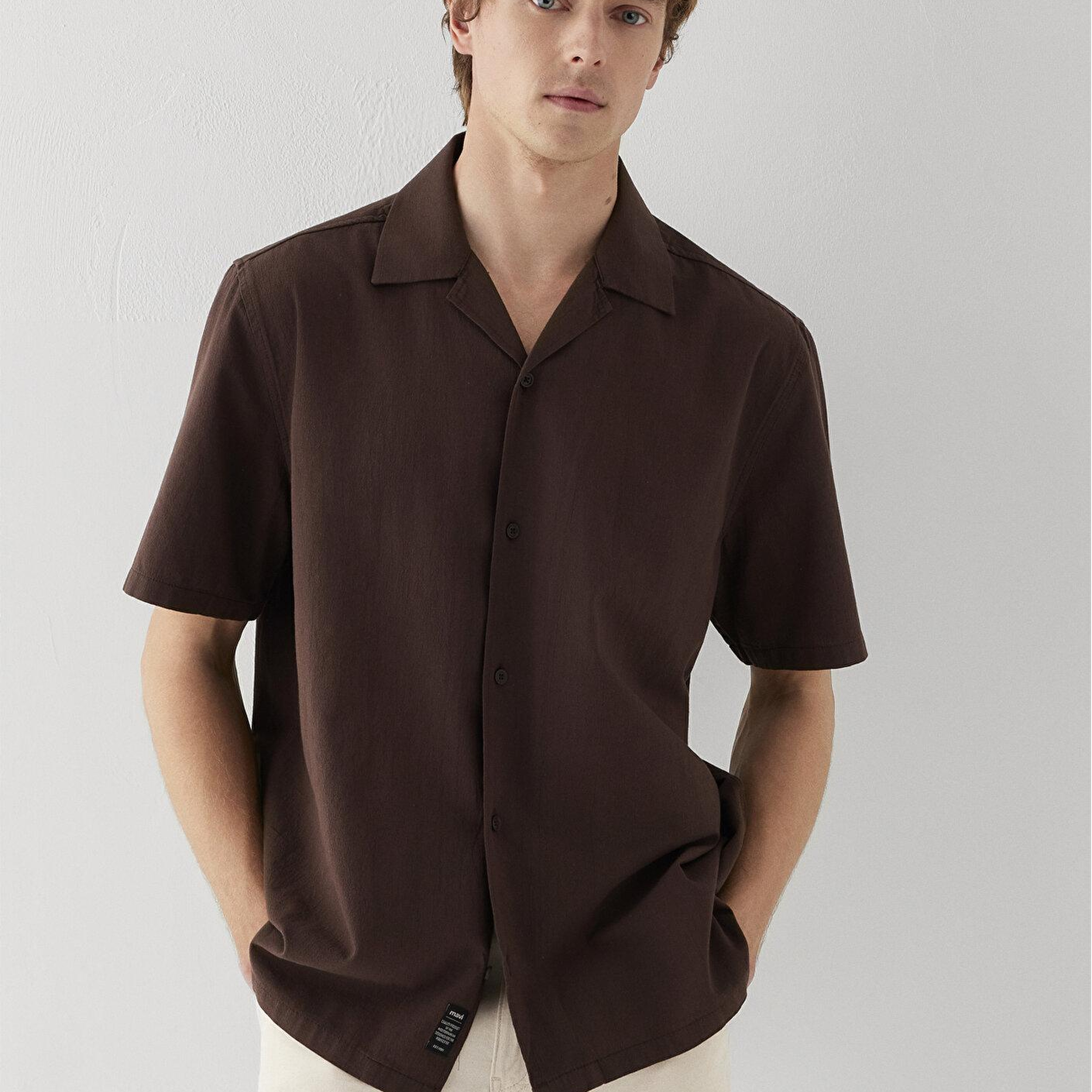 Mavi Kahverengi Gömlek Loose Fit / Bol Rahat Kesim 0211519-70220