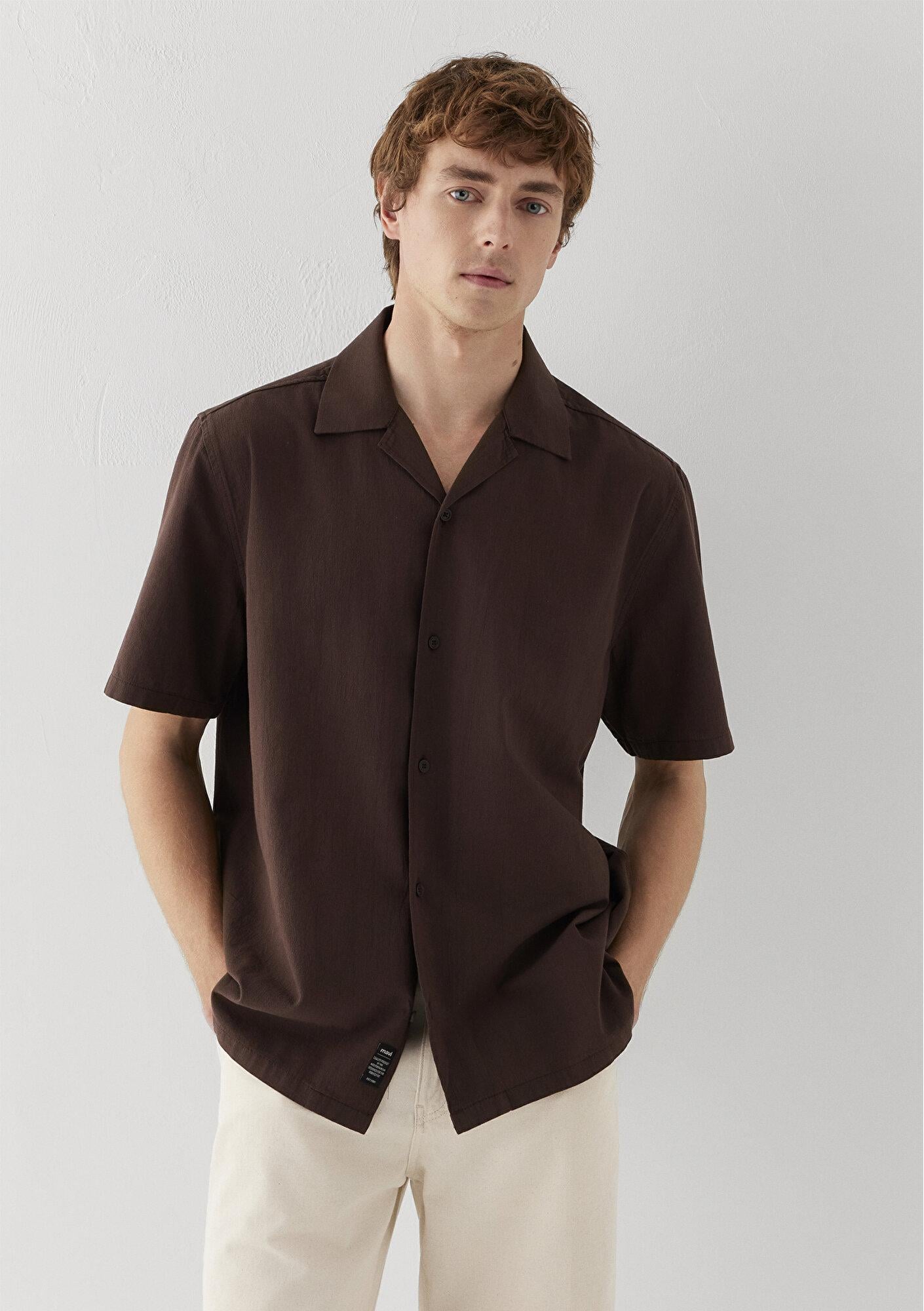Mavi Kahverengi Gömlek Loose Fit / Bol Rahat Kesim 0211519-70220