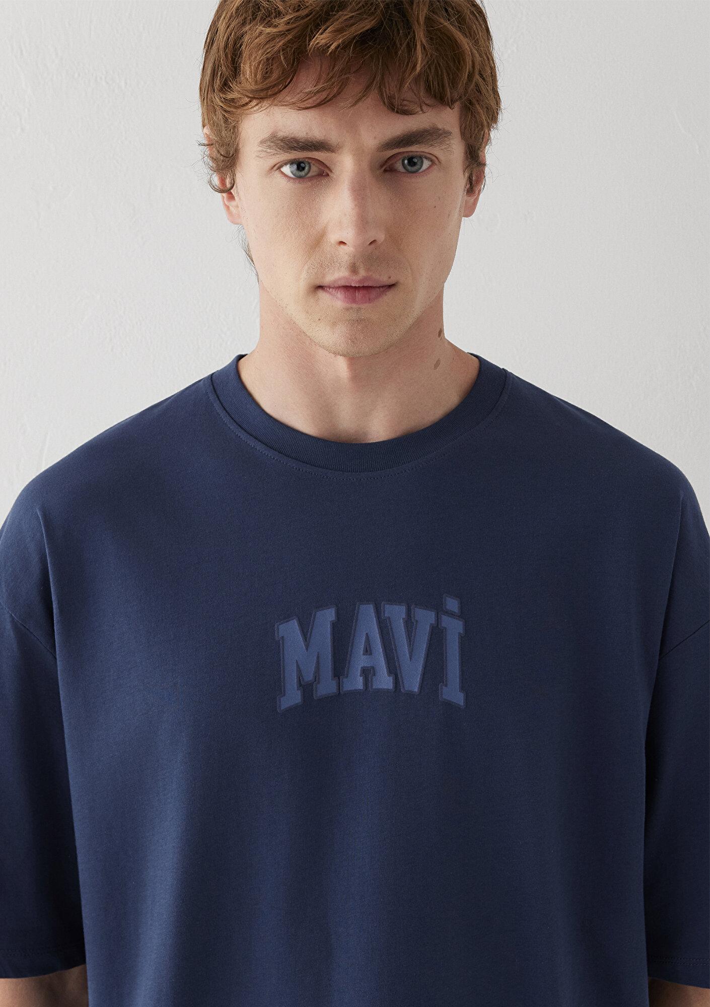 Mavi Mavi Logo Baskılı Mavi Tişört Oversize / Geniş Kesim 0613578-80790