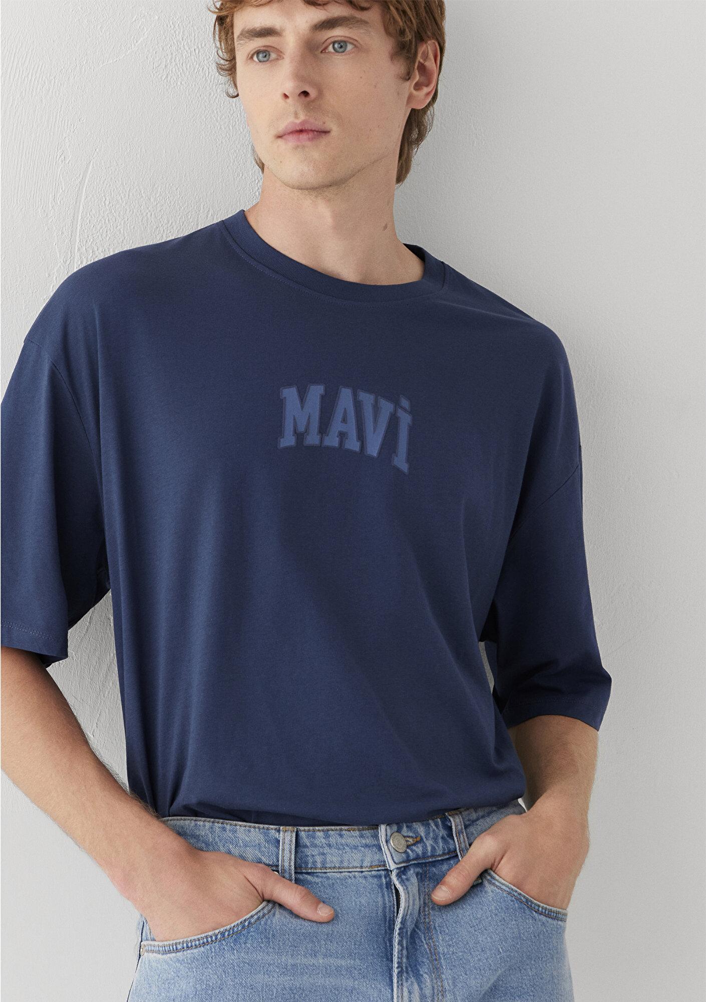 Mavi Mavi Logo Baskılı Mavi Tişört Oversize / Geniş Kesim 0613578-80790