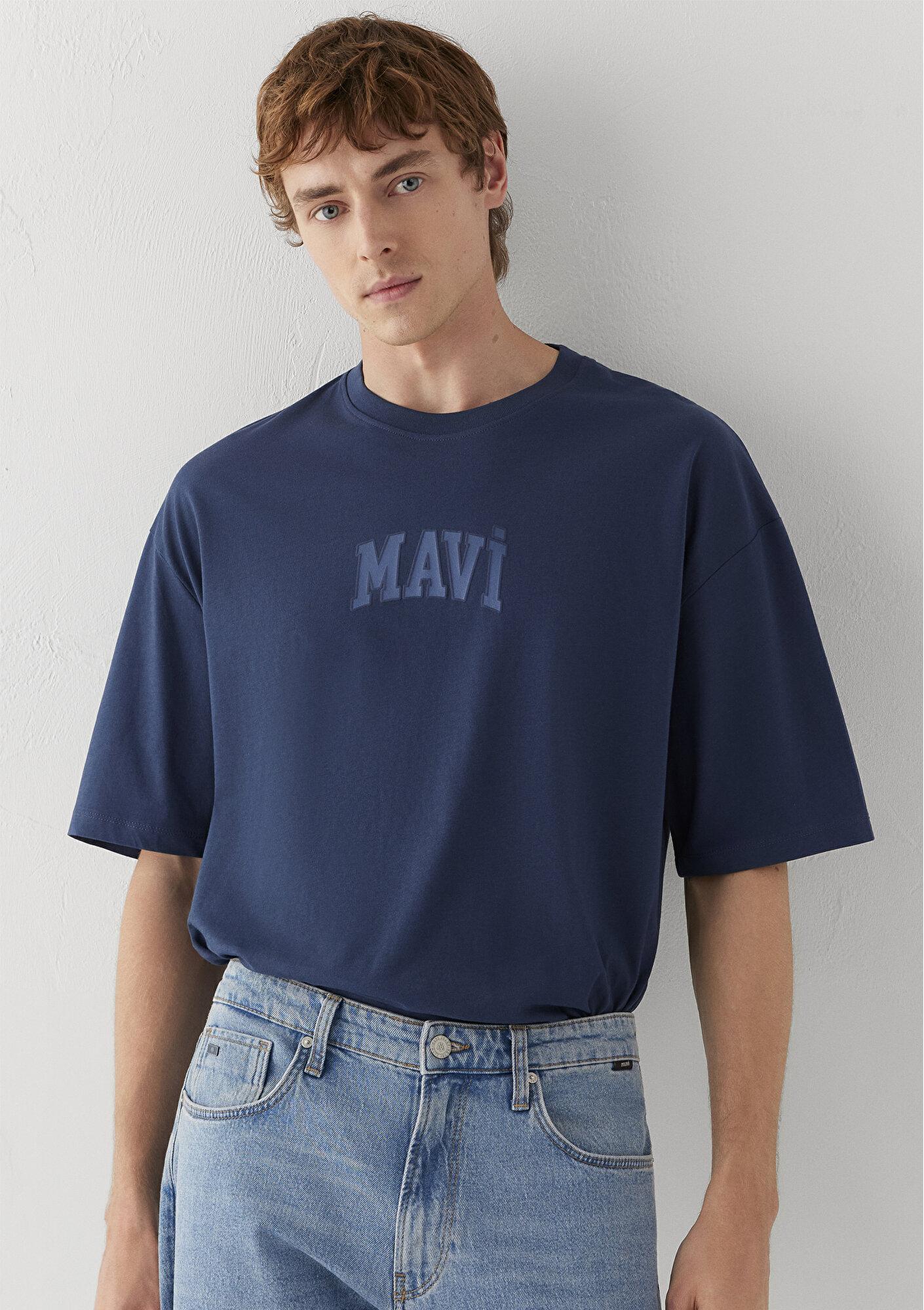 Mavi Mavi Logo Baskılı Mavi Tişört Oversize / Geniş Kesim 0613578-80790