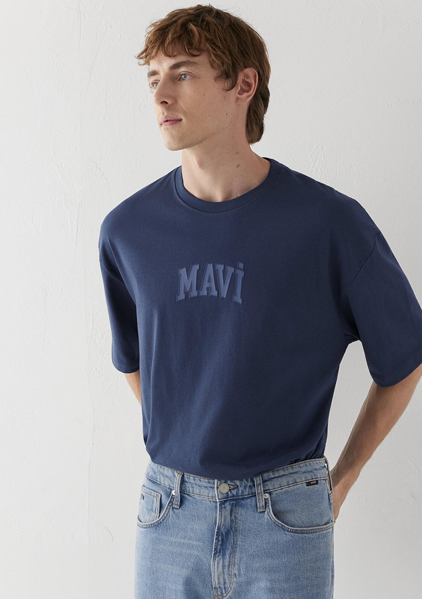 Mavi Mavi Logo Baskılı Mavi Tişört Oversize / Geniş Kesim 0613578-80790