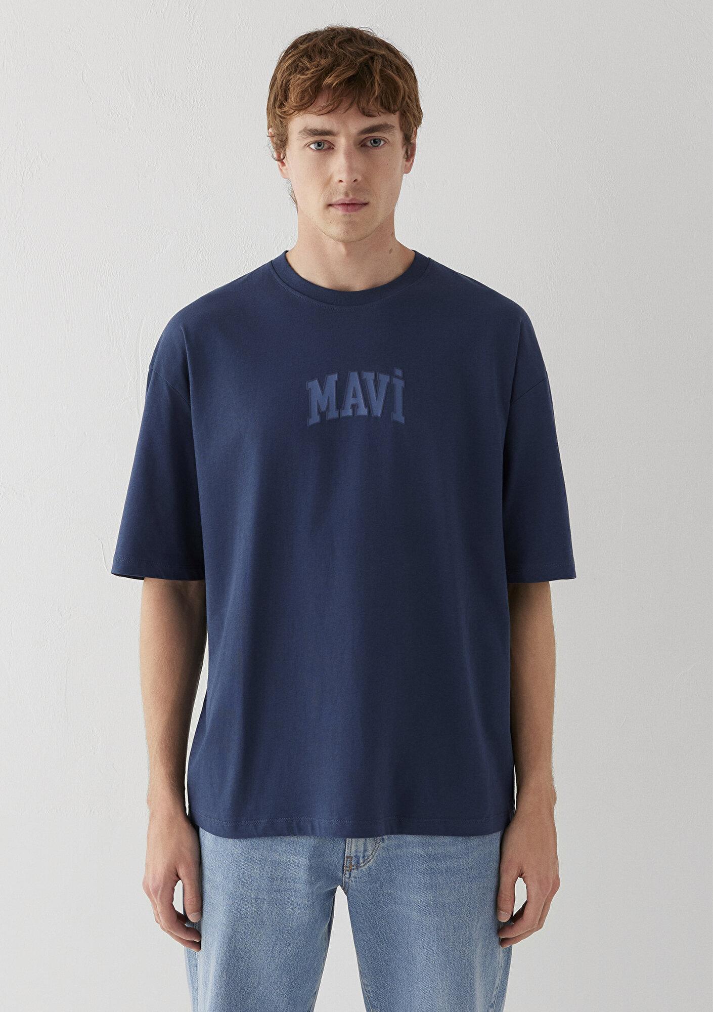 Mavi Mavi Logo Baskılı Mavi Tişört Oversize / Geniş Kesim 0613578-80790