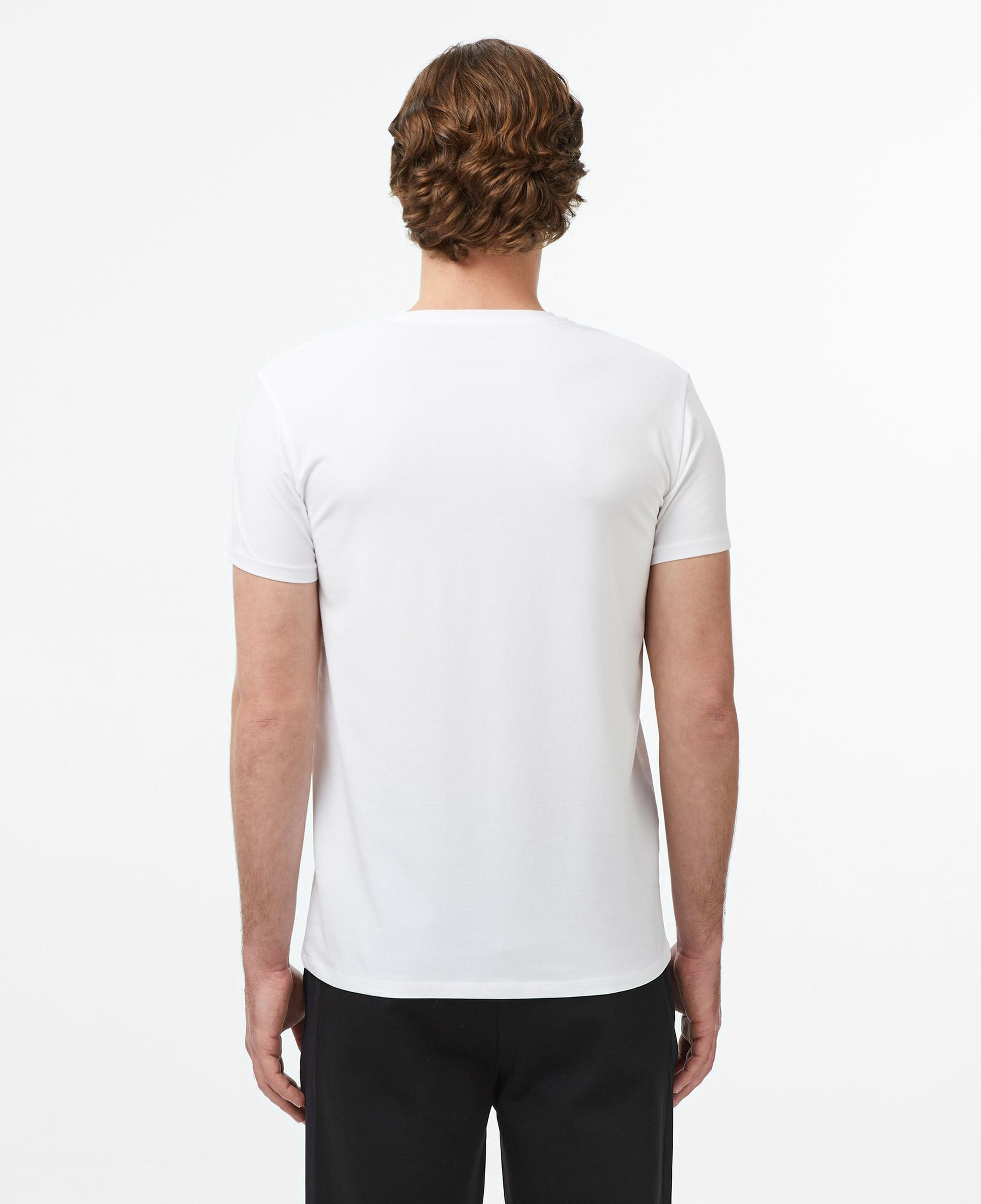 Erkek Slim Fit V Yaka Beyaz T-Shirt