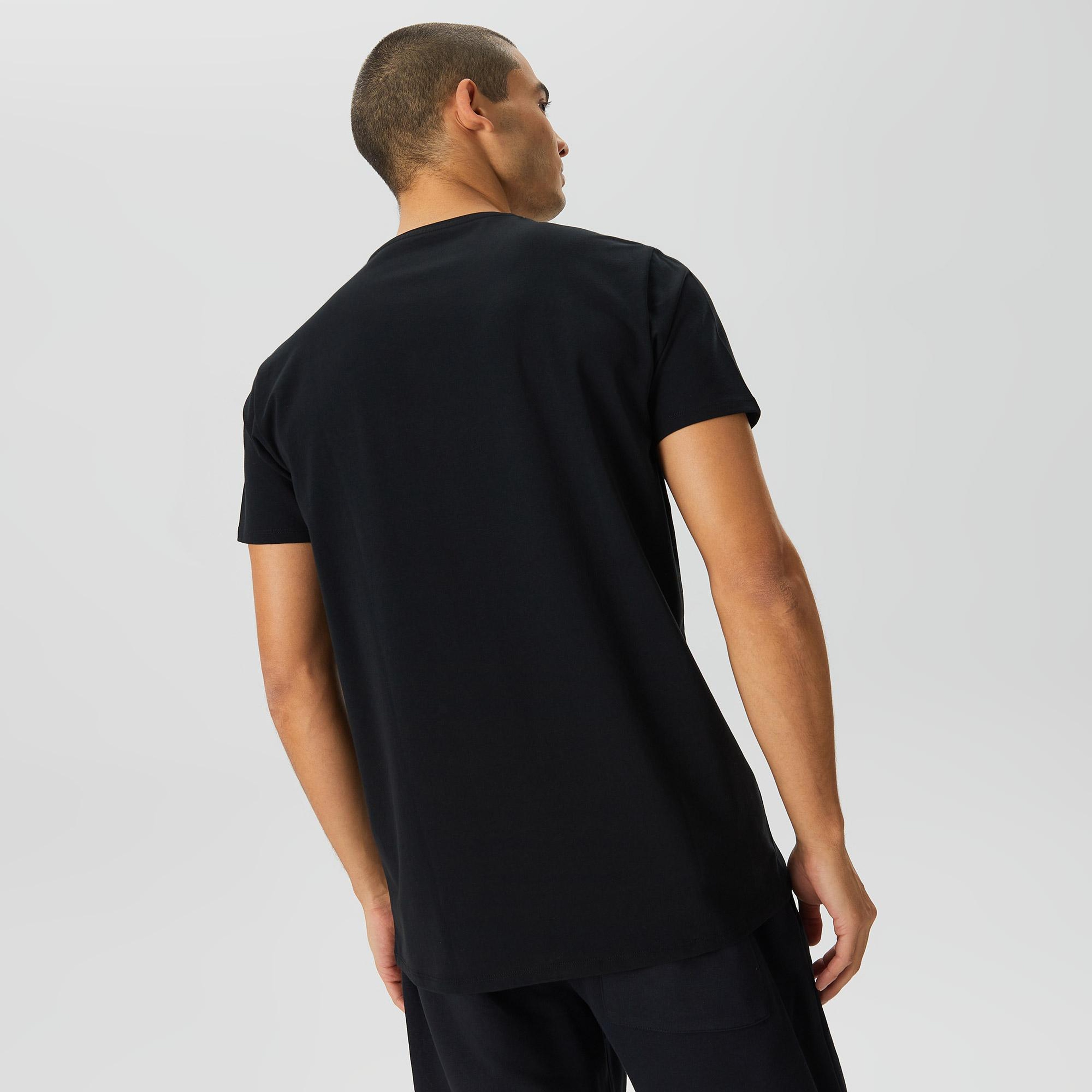 Lacoste Erkek Slim Fit Bisiklet Yaka Siyah T-Shirt
