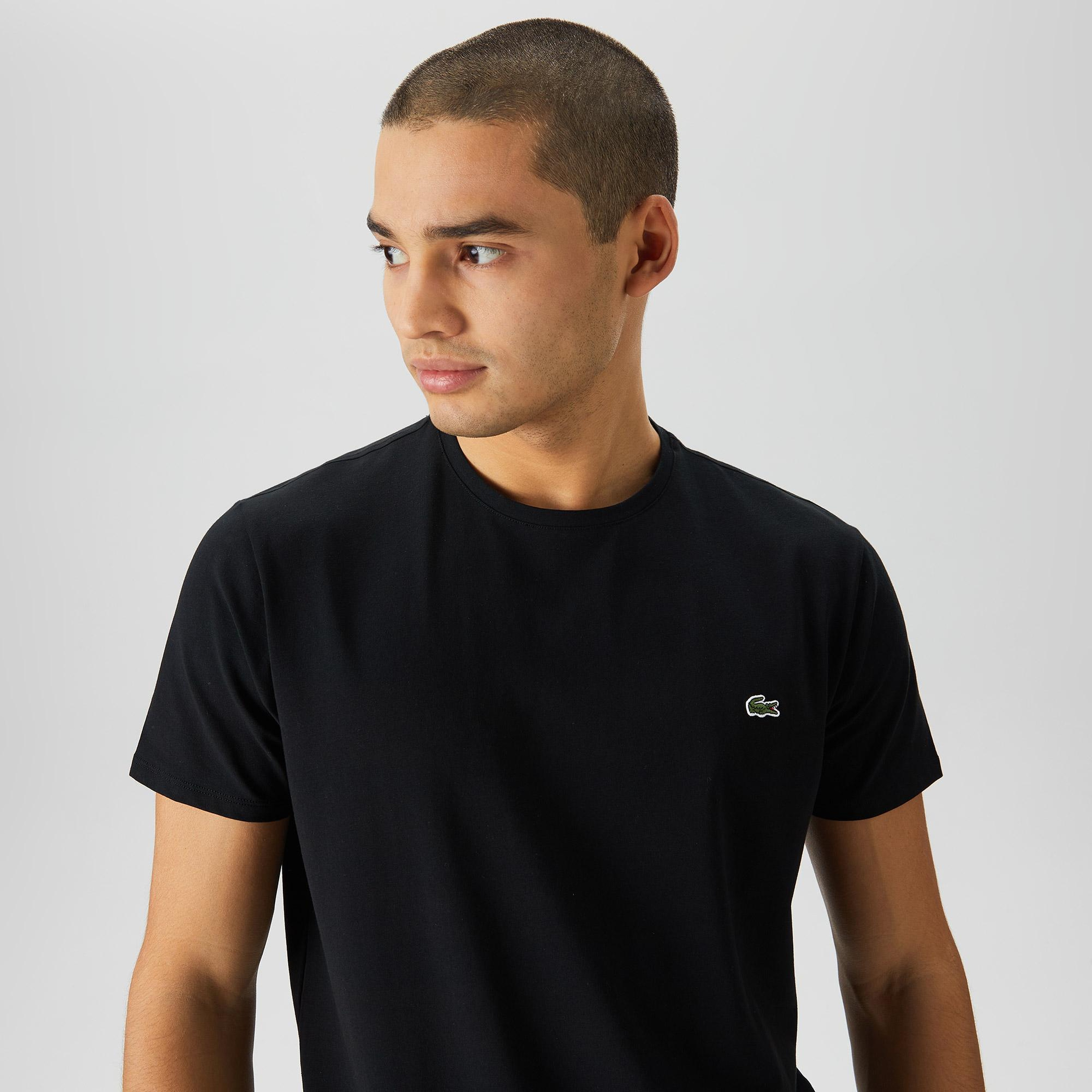 Lacoste Erkek Slim Fit Bisiklet Yaka Siyah T-Shirt