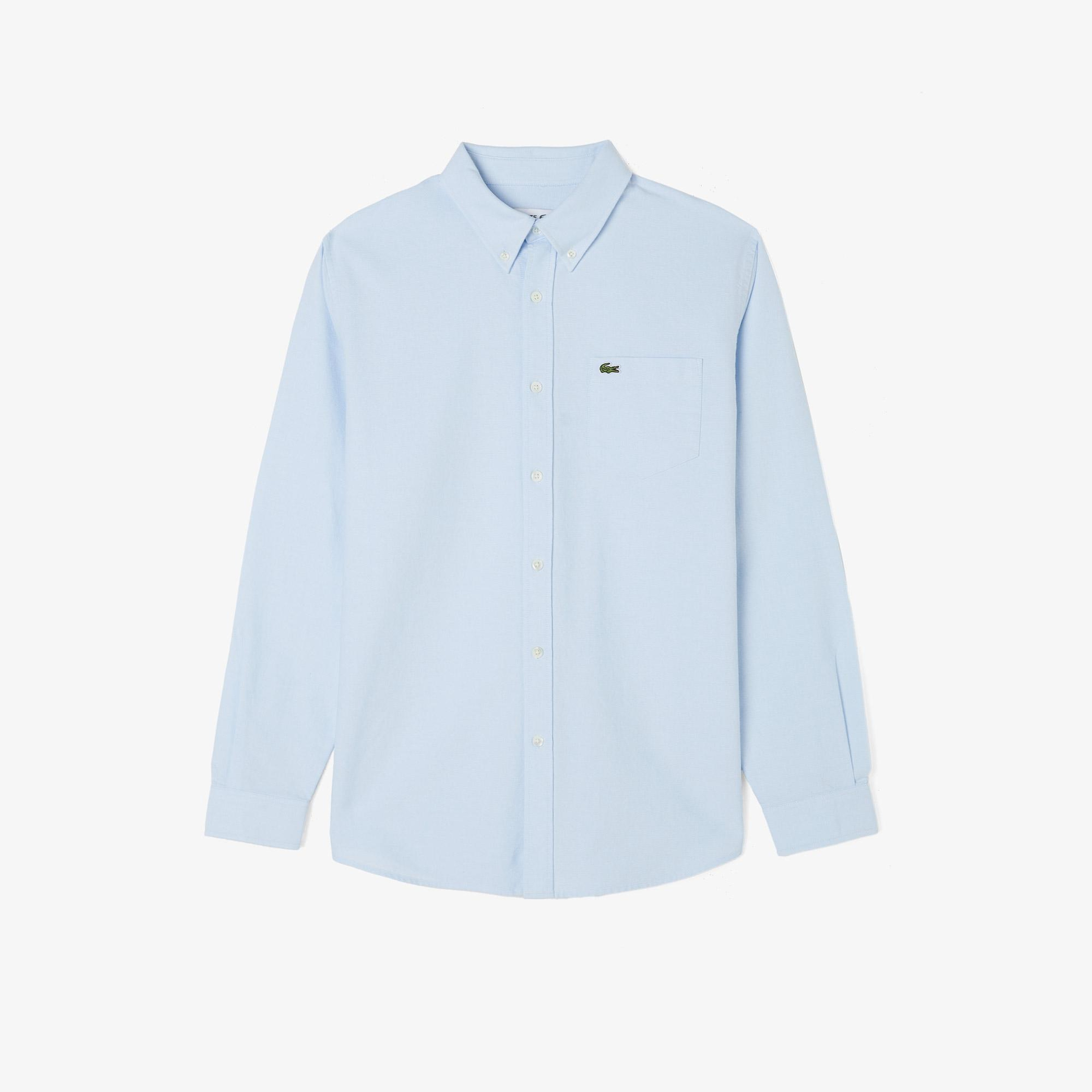 Lacoste Erkek Regular Fit Düğmeli Yaka Mavi Gömlek