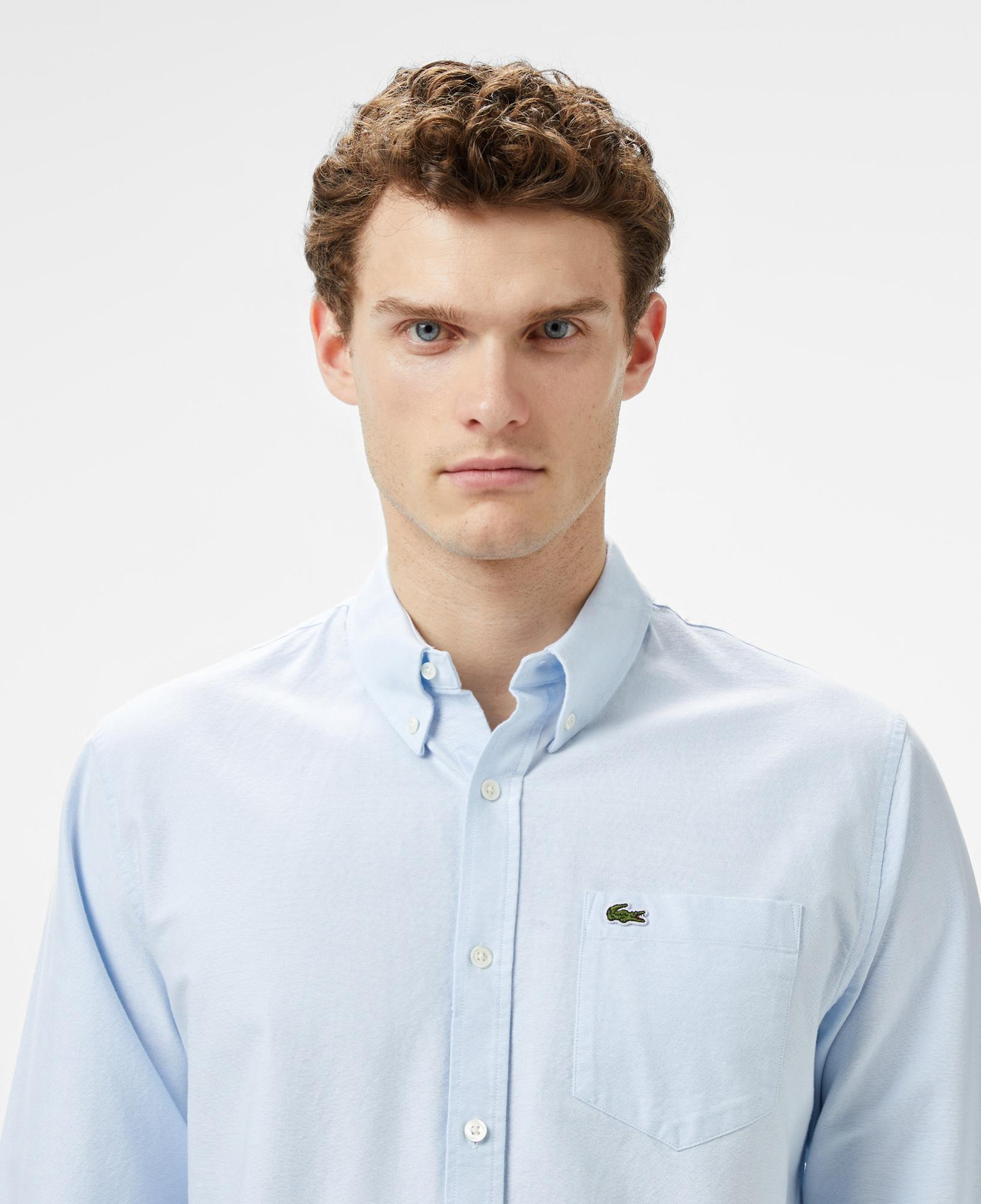 Lacoste Erkek Regular Fit Düğmeli Yaka Mavi Gömlek