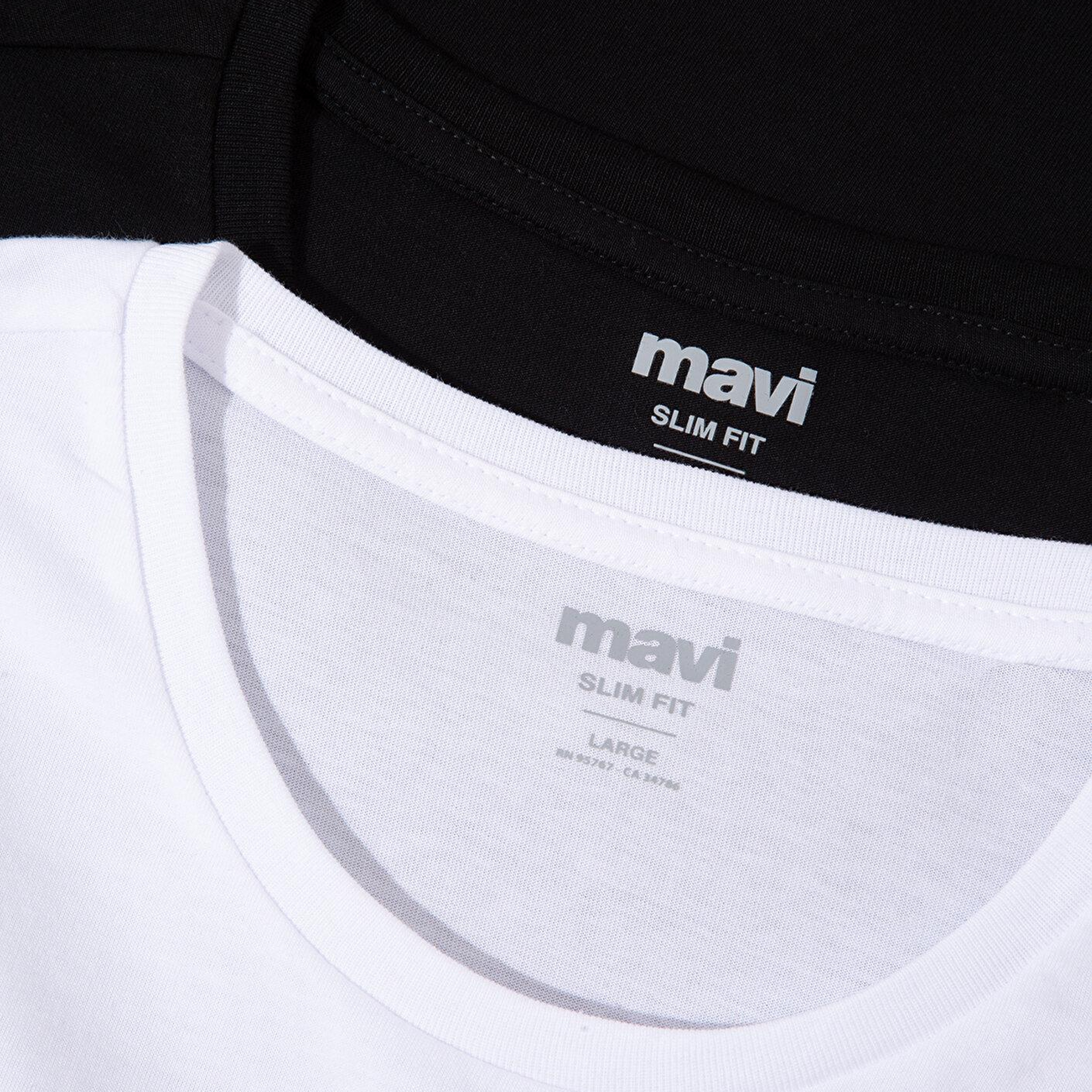 Mavi 2li Bisiklet Yaka Erkek Basic Tişört Slim Fit / Dar Kesim 0611288-620