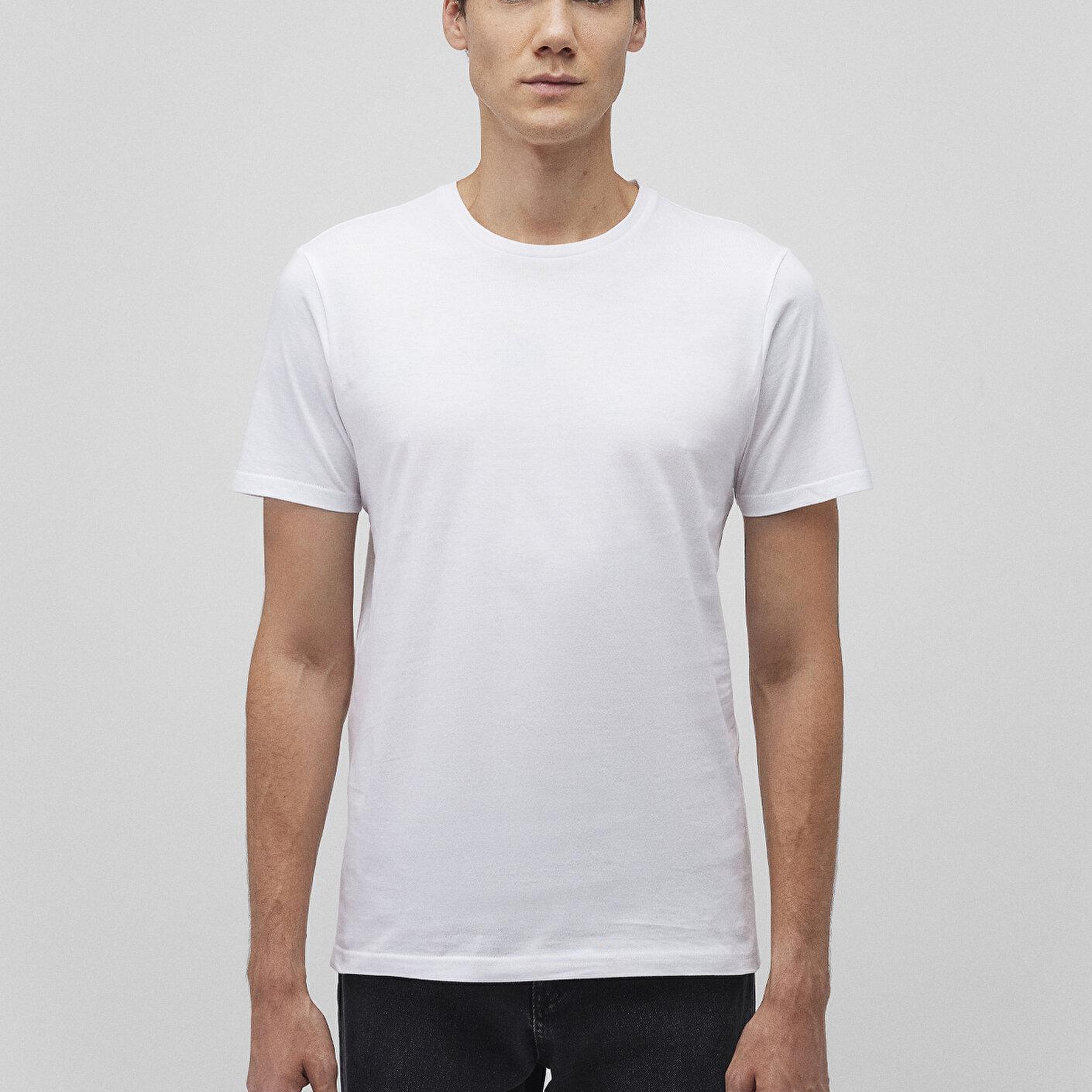 Mavi 2li Bisiklet Yaka Erkek Basic Tişört Slim Fit / Dar Kesim 0611288-620