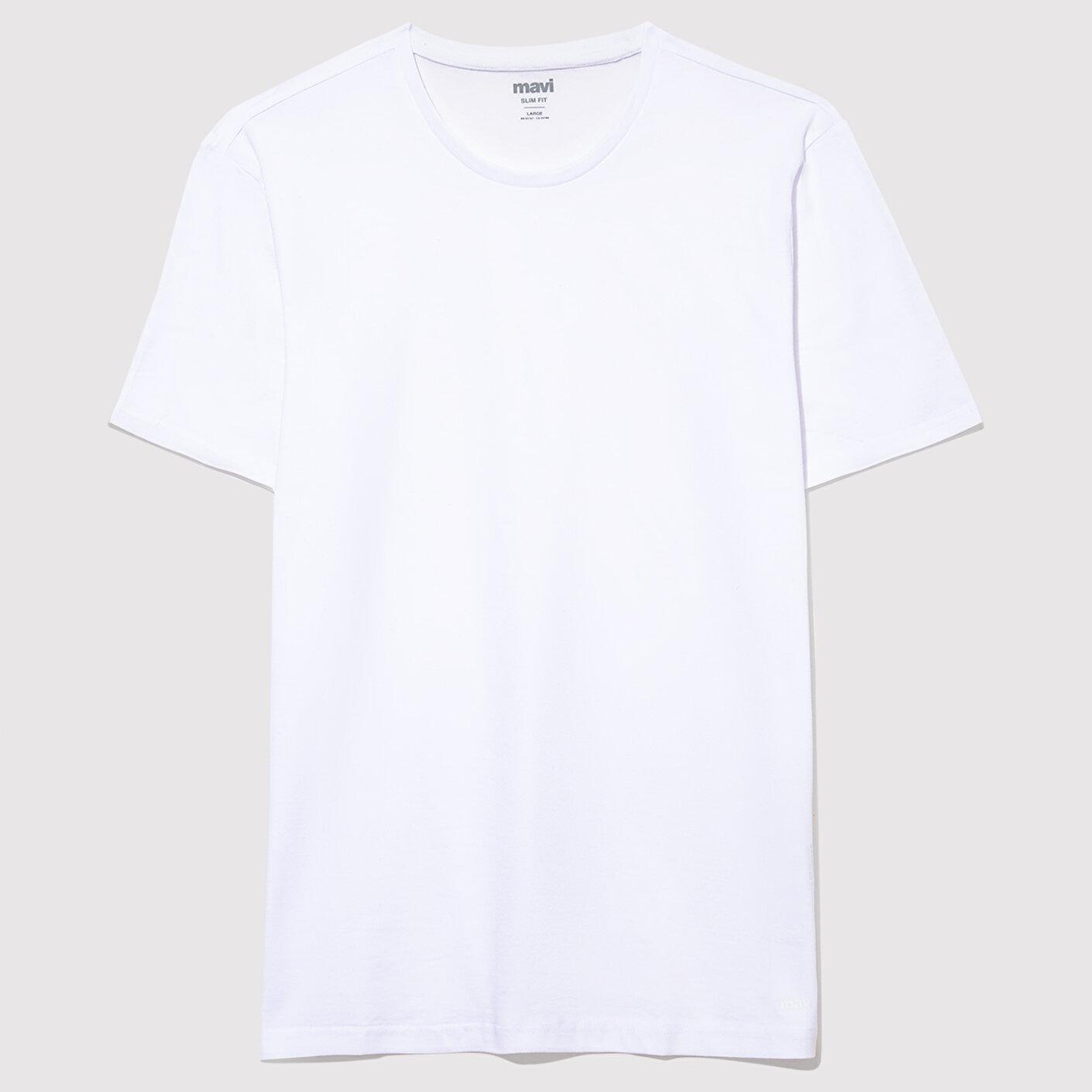 Mavi 2li Bisiklet Yaka Erkek Basic Tişört Slim Fit / Dar Kesim 0611288-620