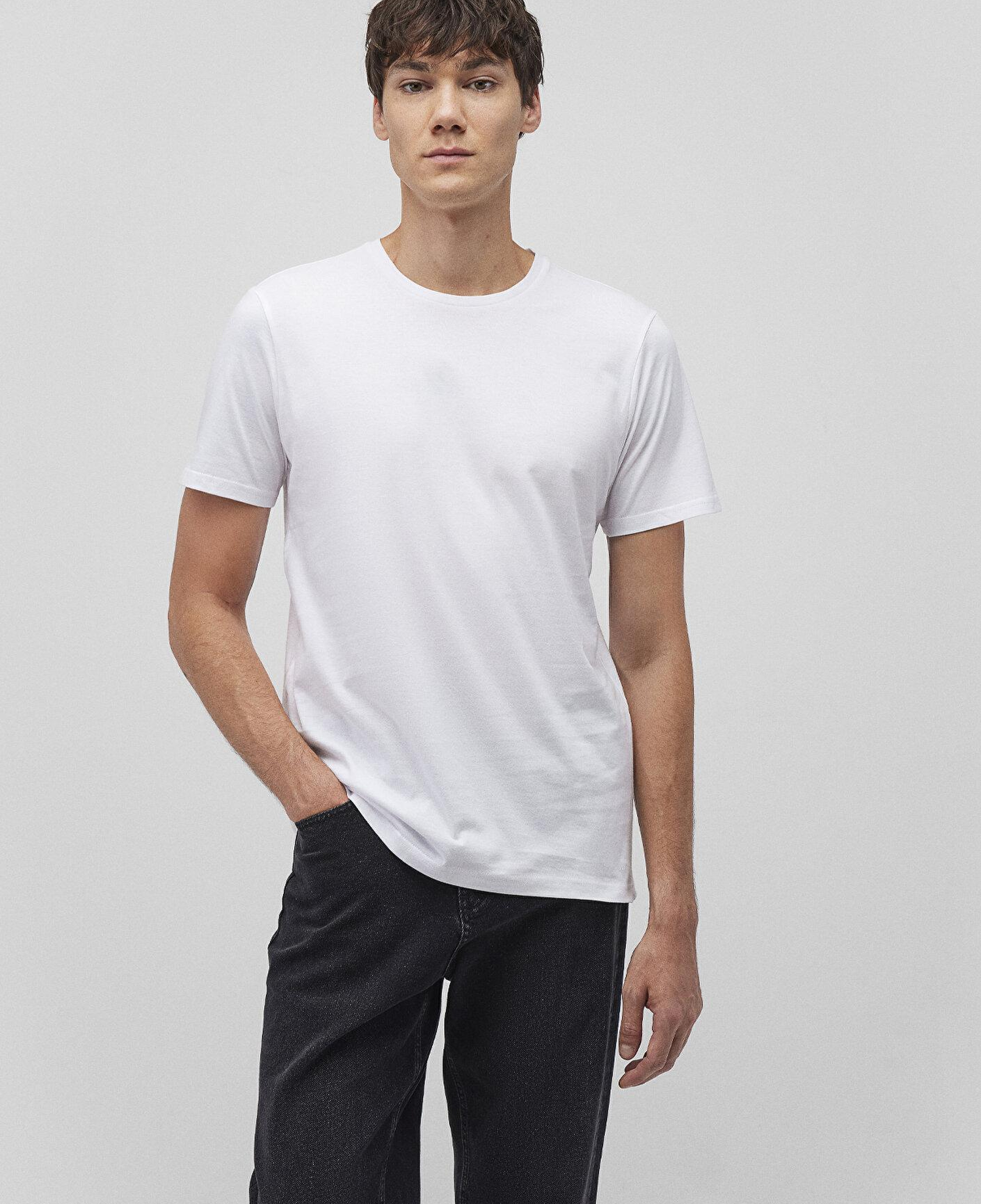 Mavi 2li Bisiklet Yaka Erkek Basic Tişört Slim Fit / Dar Kesim 0611288-620