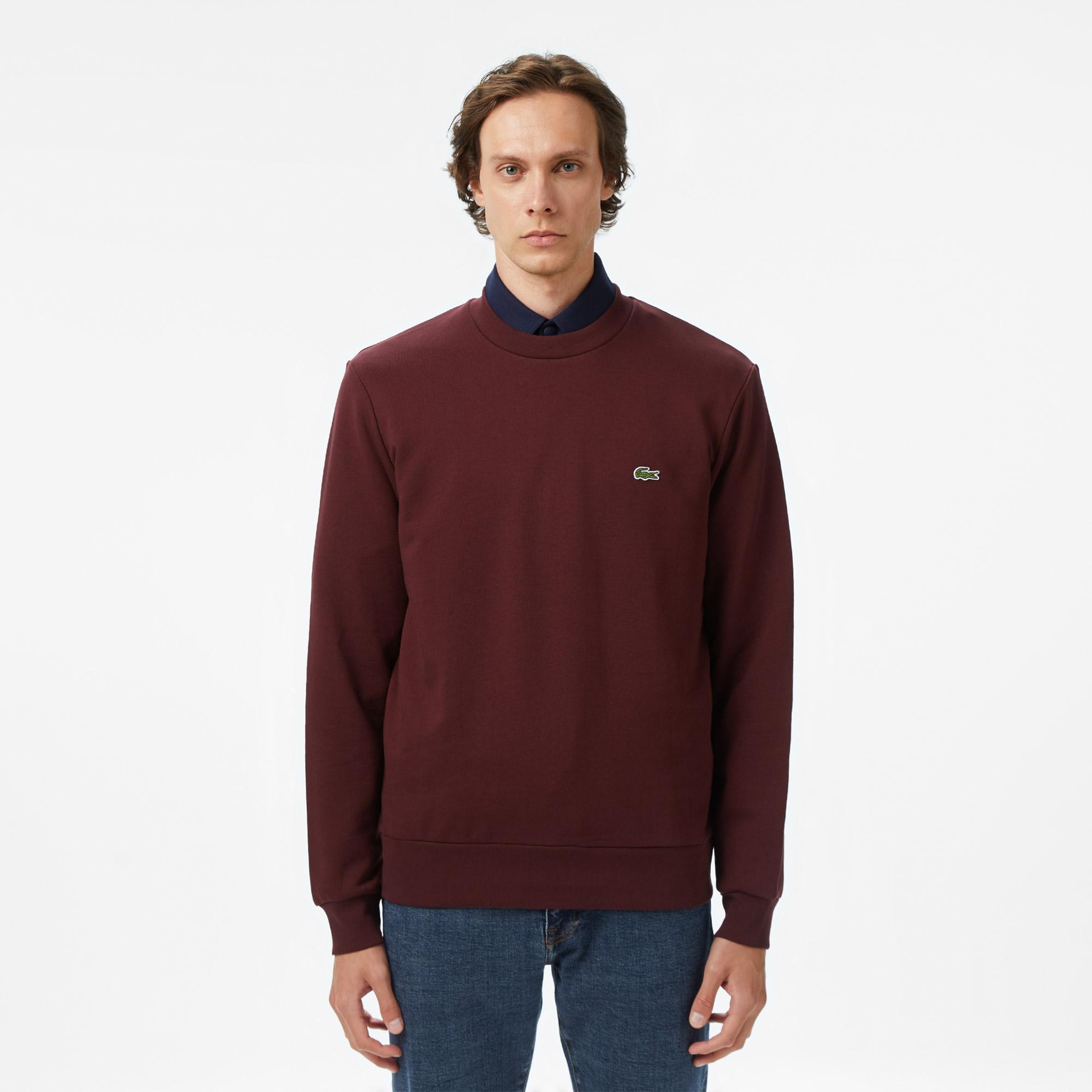 Lacoste Erkek Classic Fit Bisiklet Yaka Bordo Sweatshirt