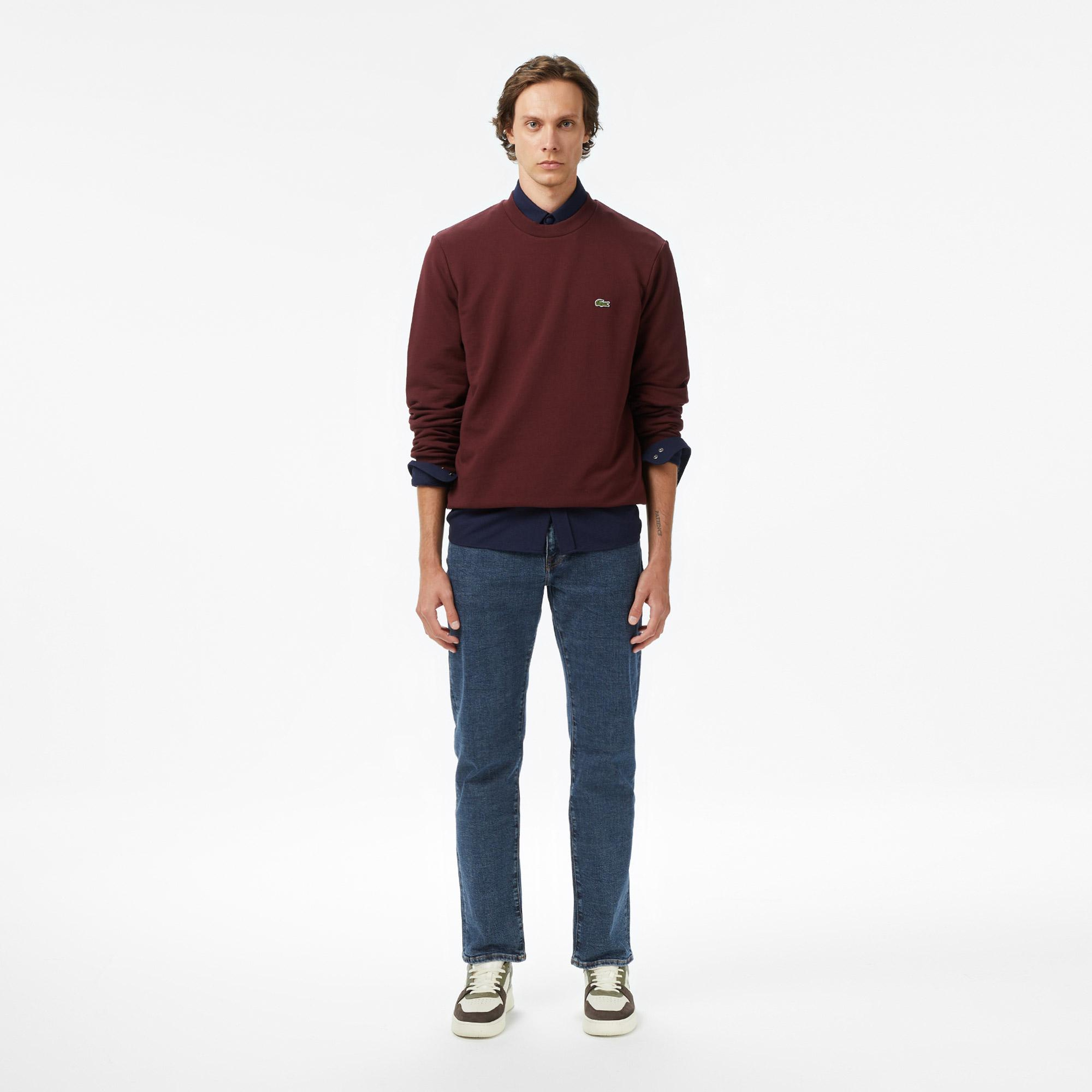 Lacoste Erkek Classic Fit Bisiklet Yaka Bordo Sweatshirt