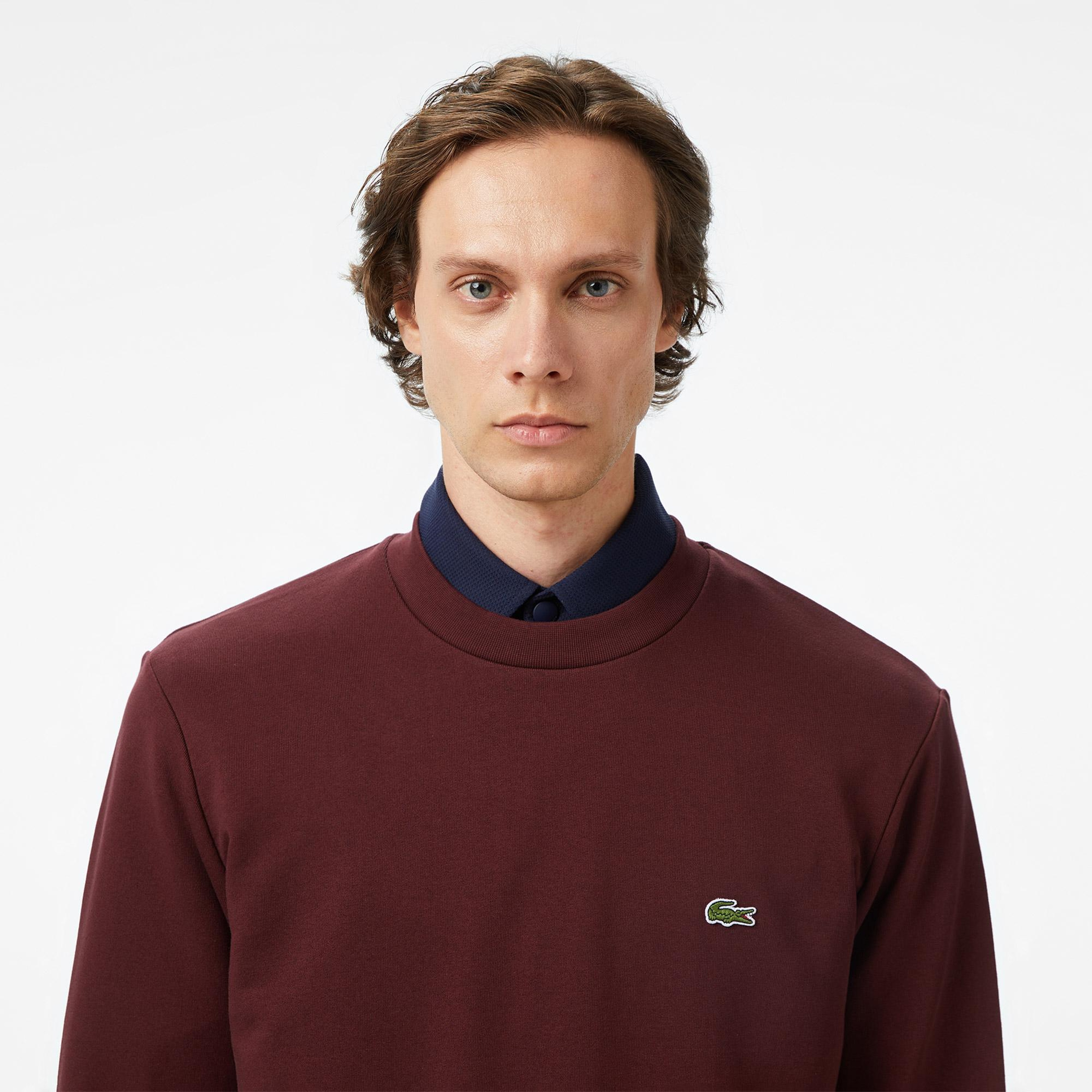 Lacoste Erkek Classic Fit Bisiklet Yaka Bordo Sweatshirt