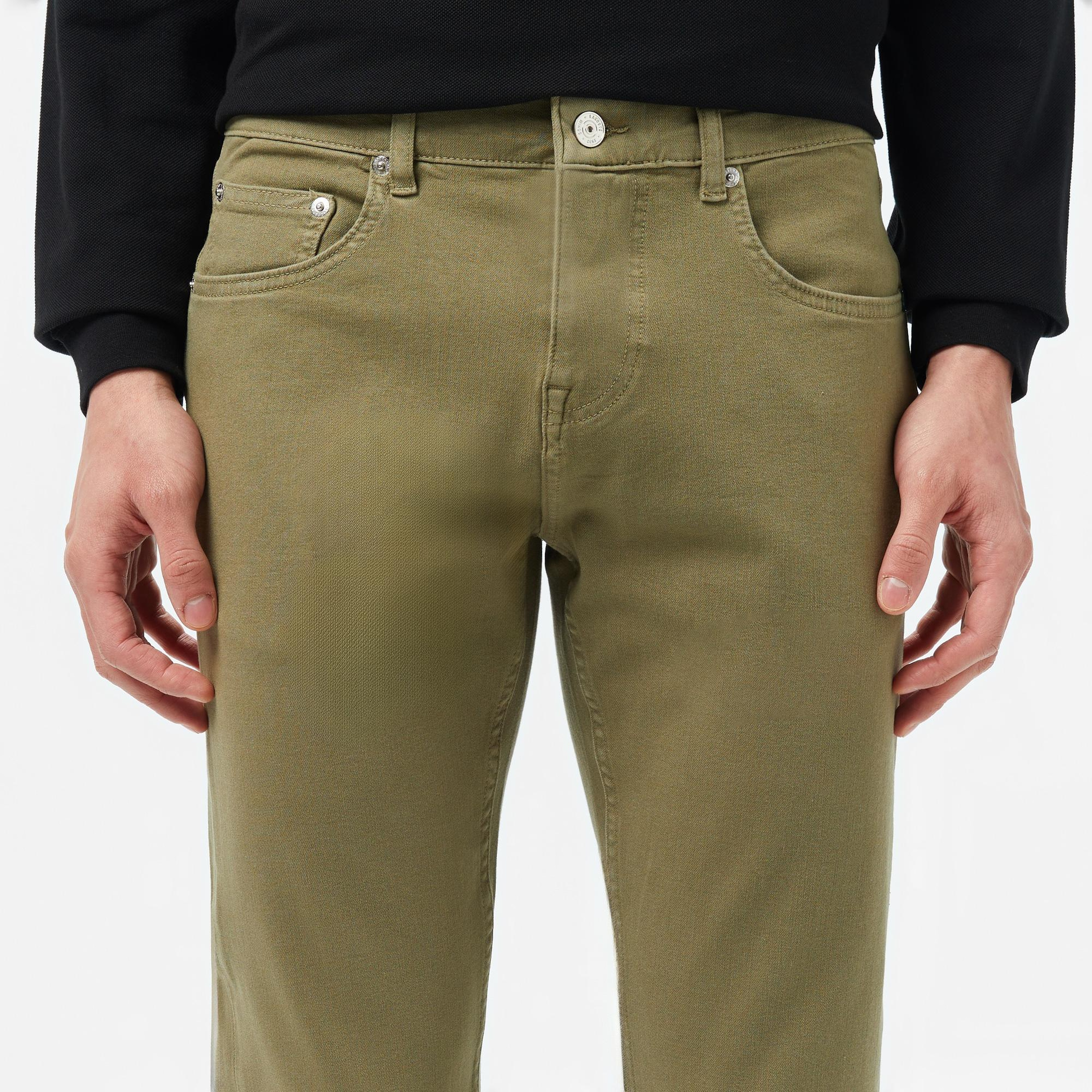 Erkek Slim Fit Haki Jean Pantolon