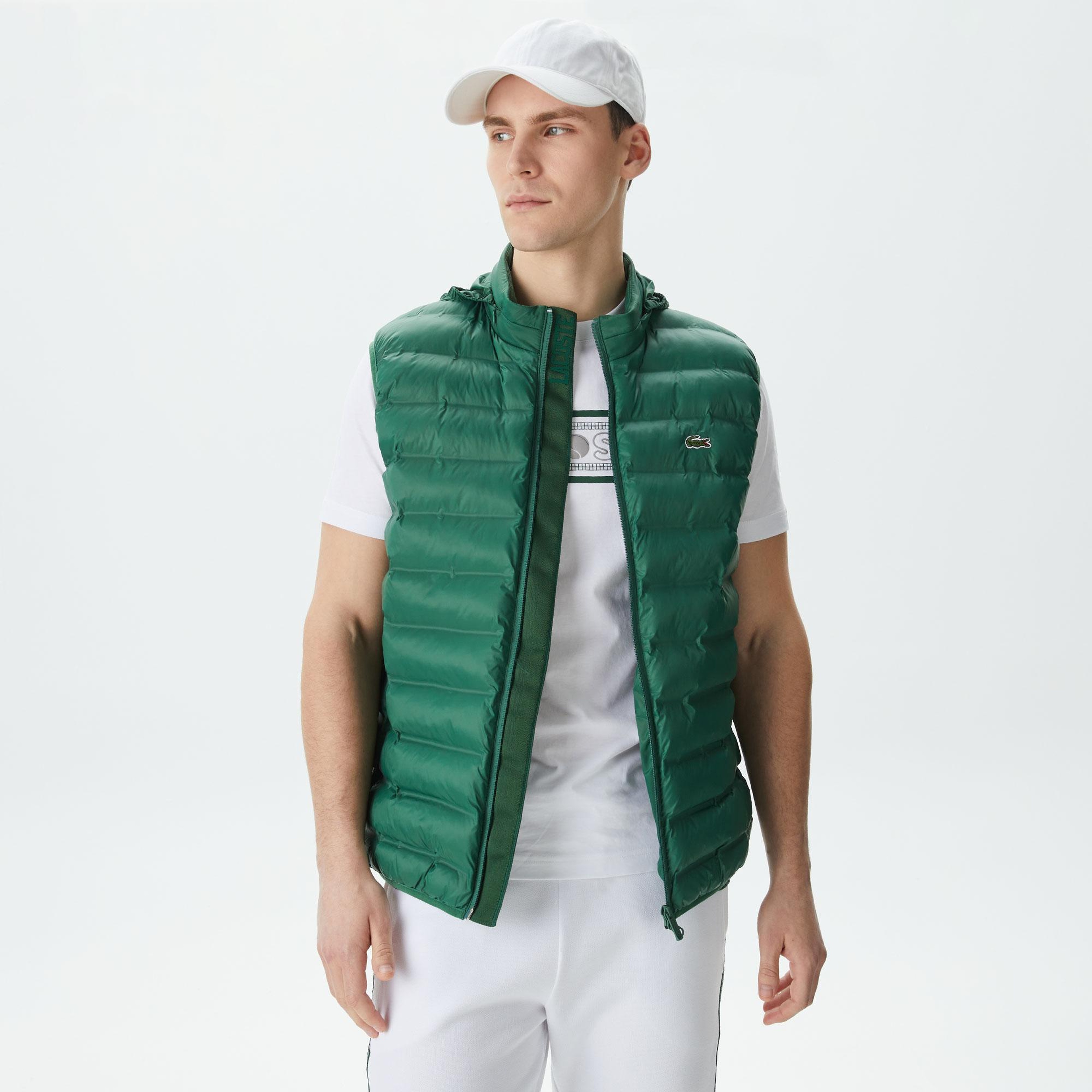 Lacoste Erkek Slim Fit Kapüşonlu Yeşil Yelek