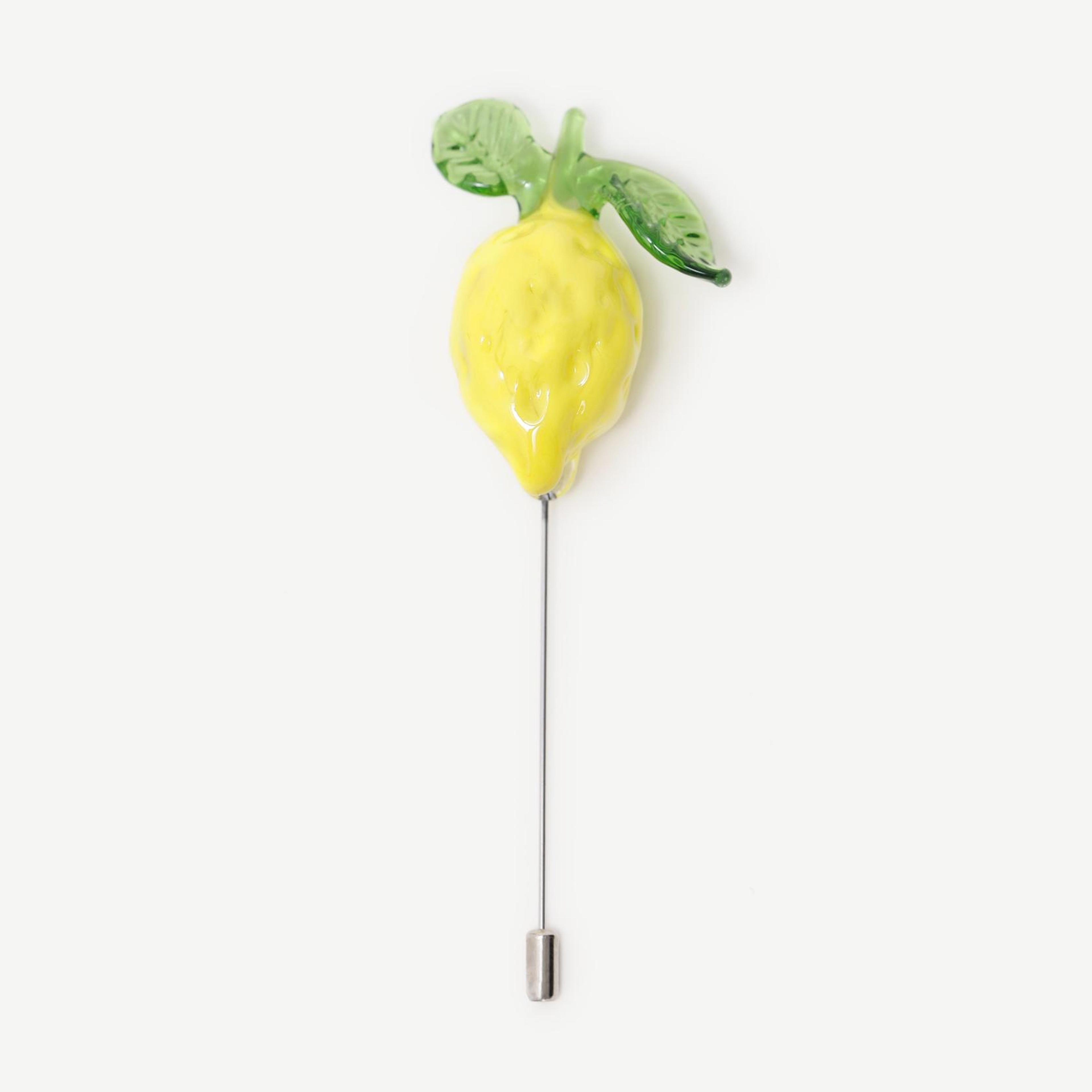 YARGICI El Yapımı Limon Figürlü Cam Broş
