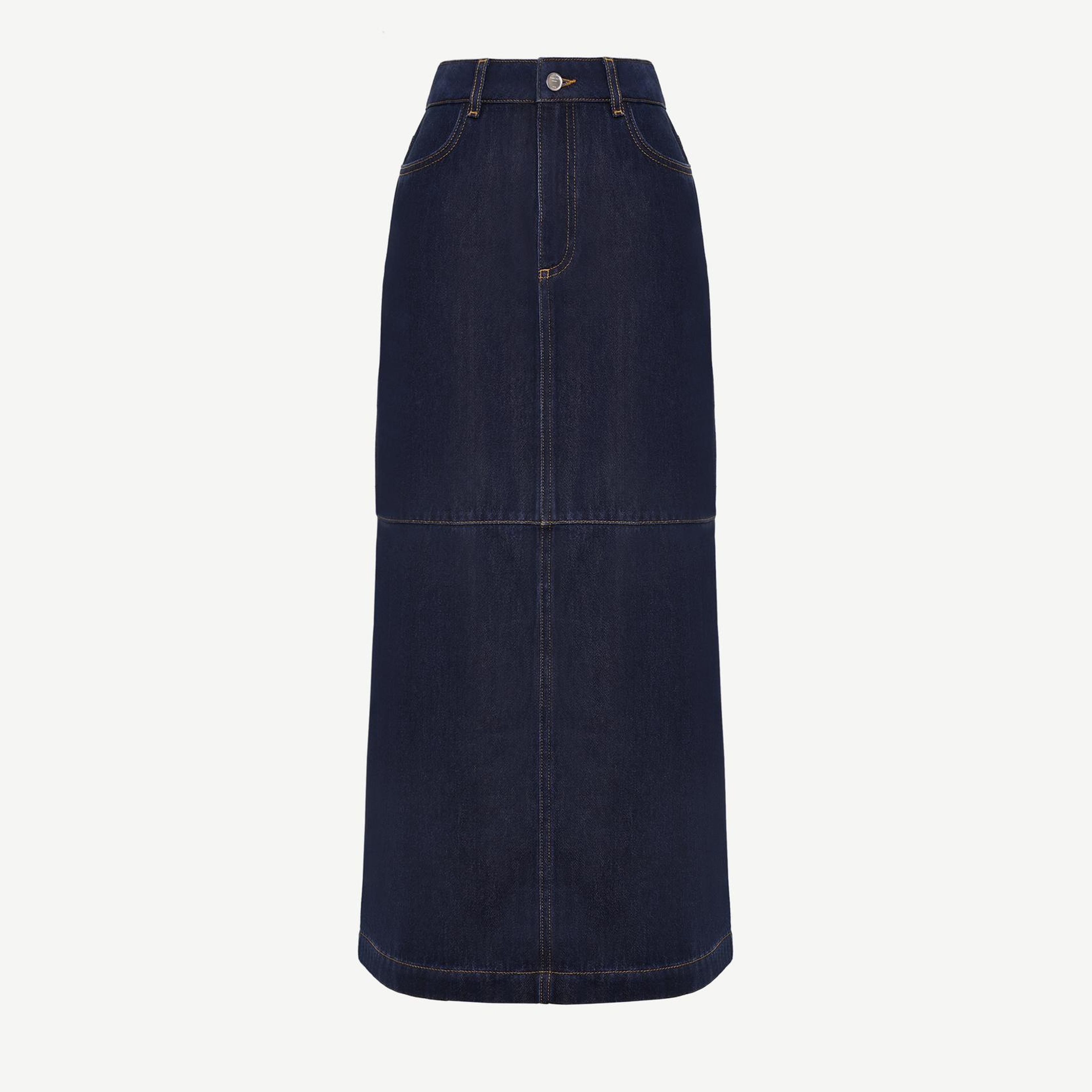 YARGICI Yırtmaç Detaylı Denim Etek