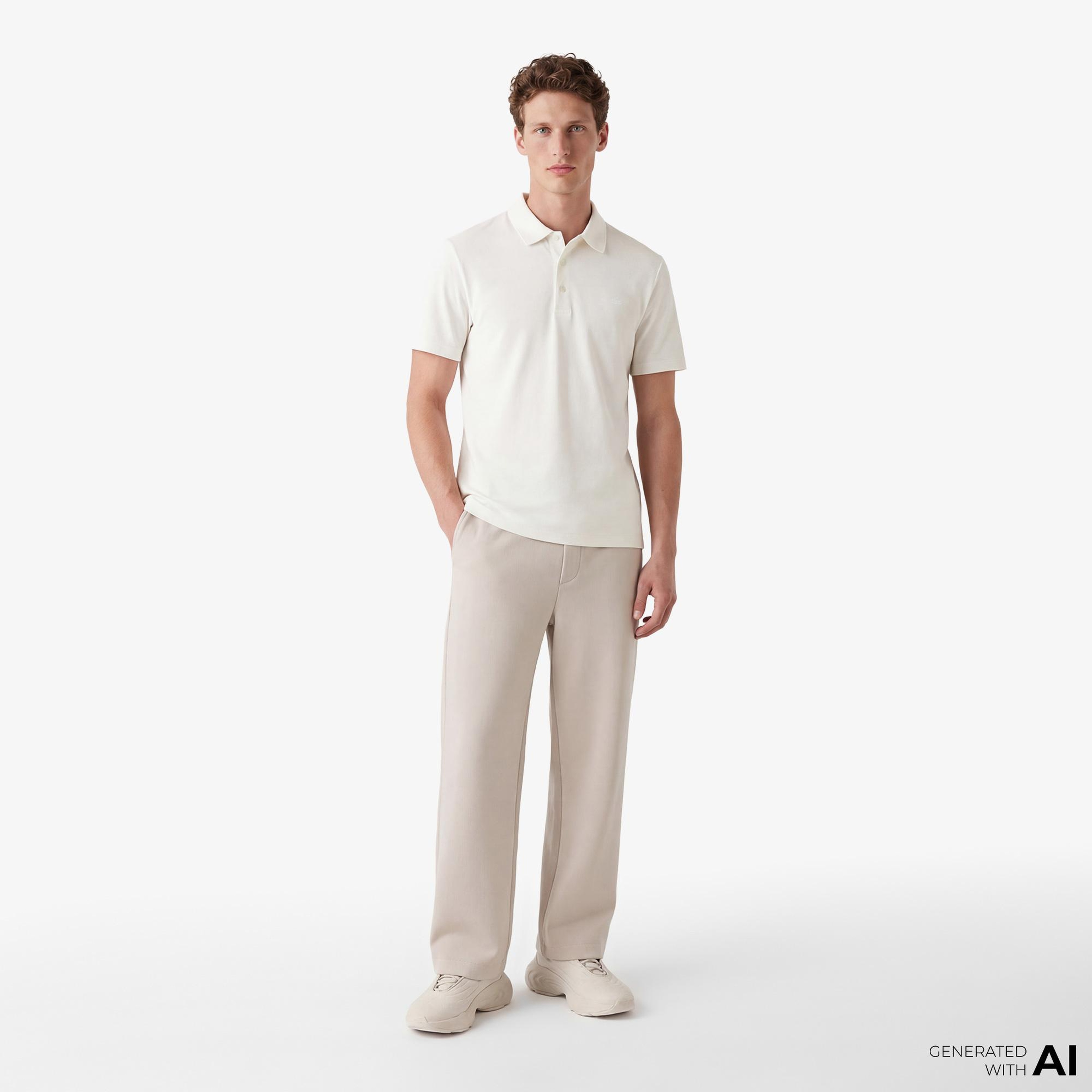 Erkek Regular Fit Beyaz Polo