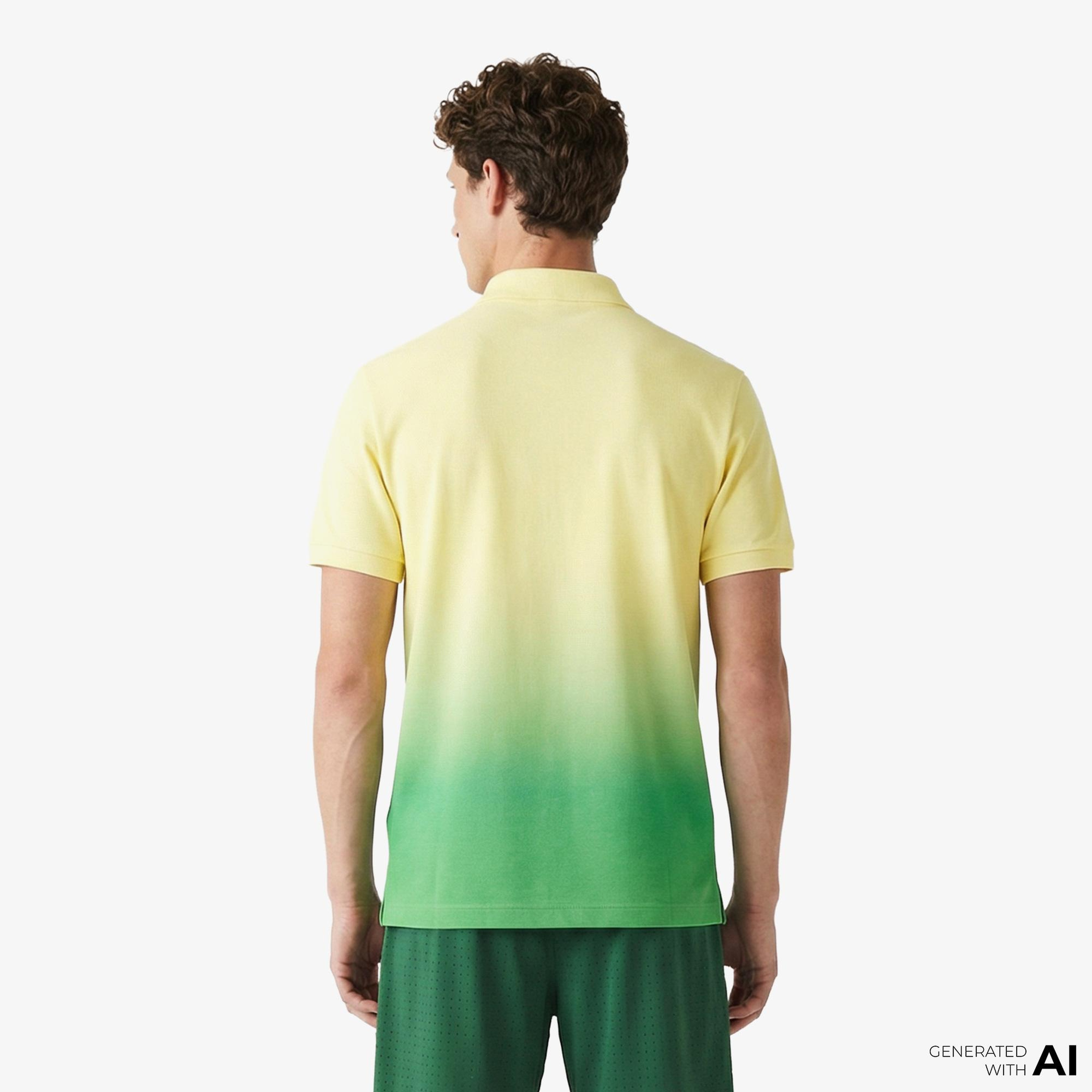 Erkek Classic Fit Renk Bloklu Yeşil Polo