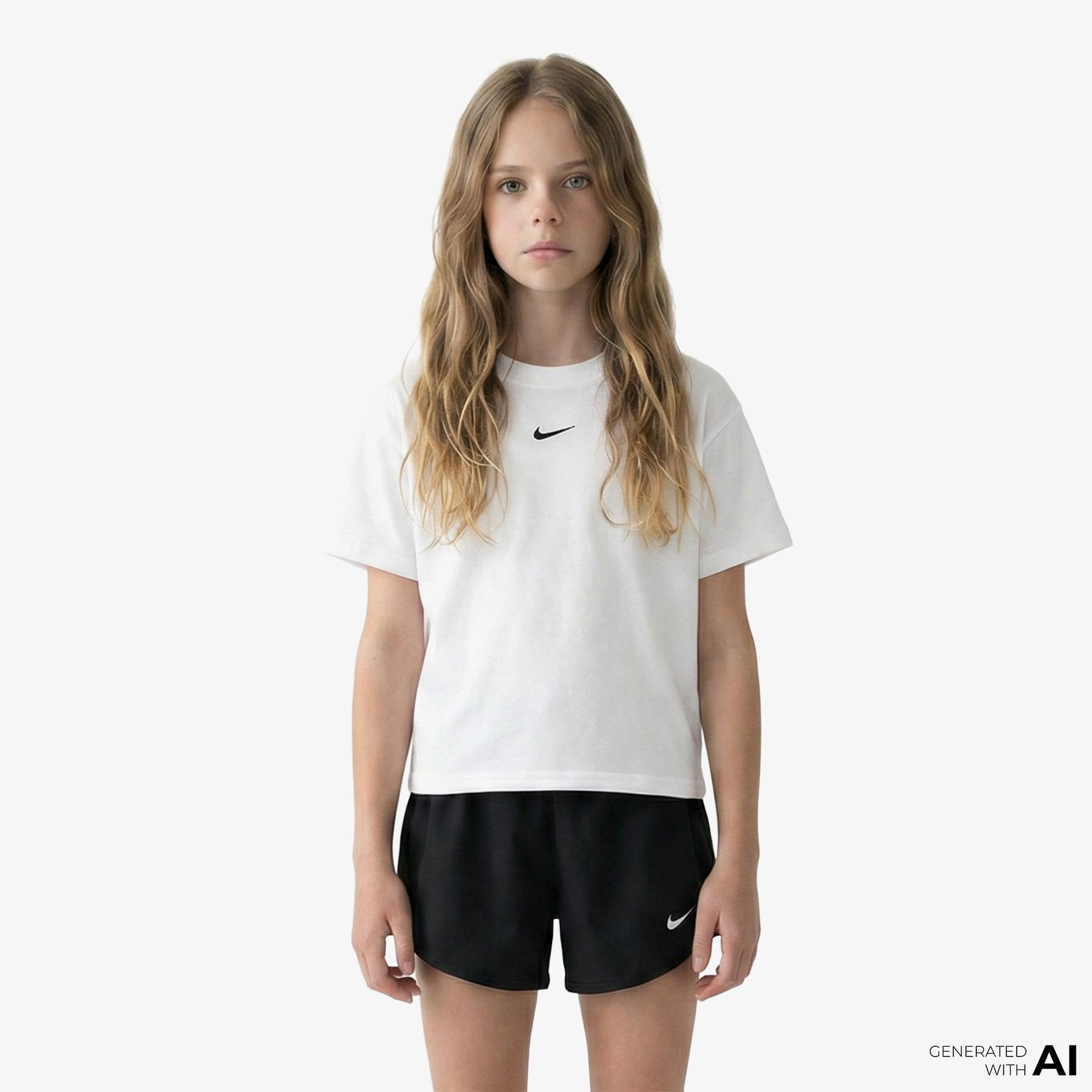 Nike Sportswear Boxy Essentials Çocuk Beyaz Günlük T-Shirt
