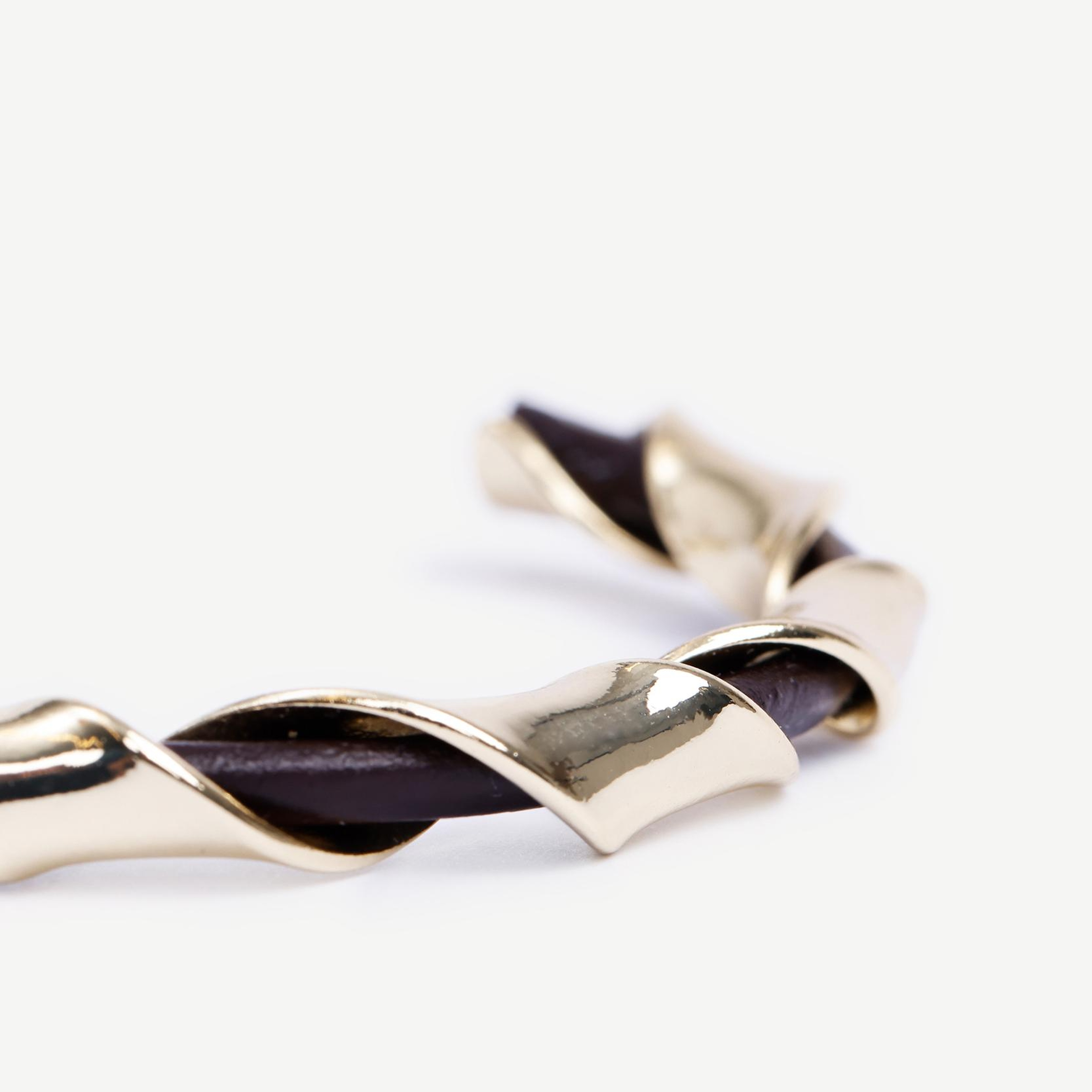 YARGICI Deri Detaylı Cuff Bileklik