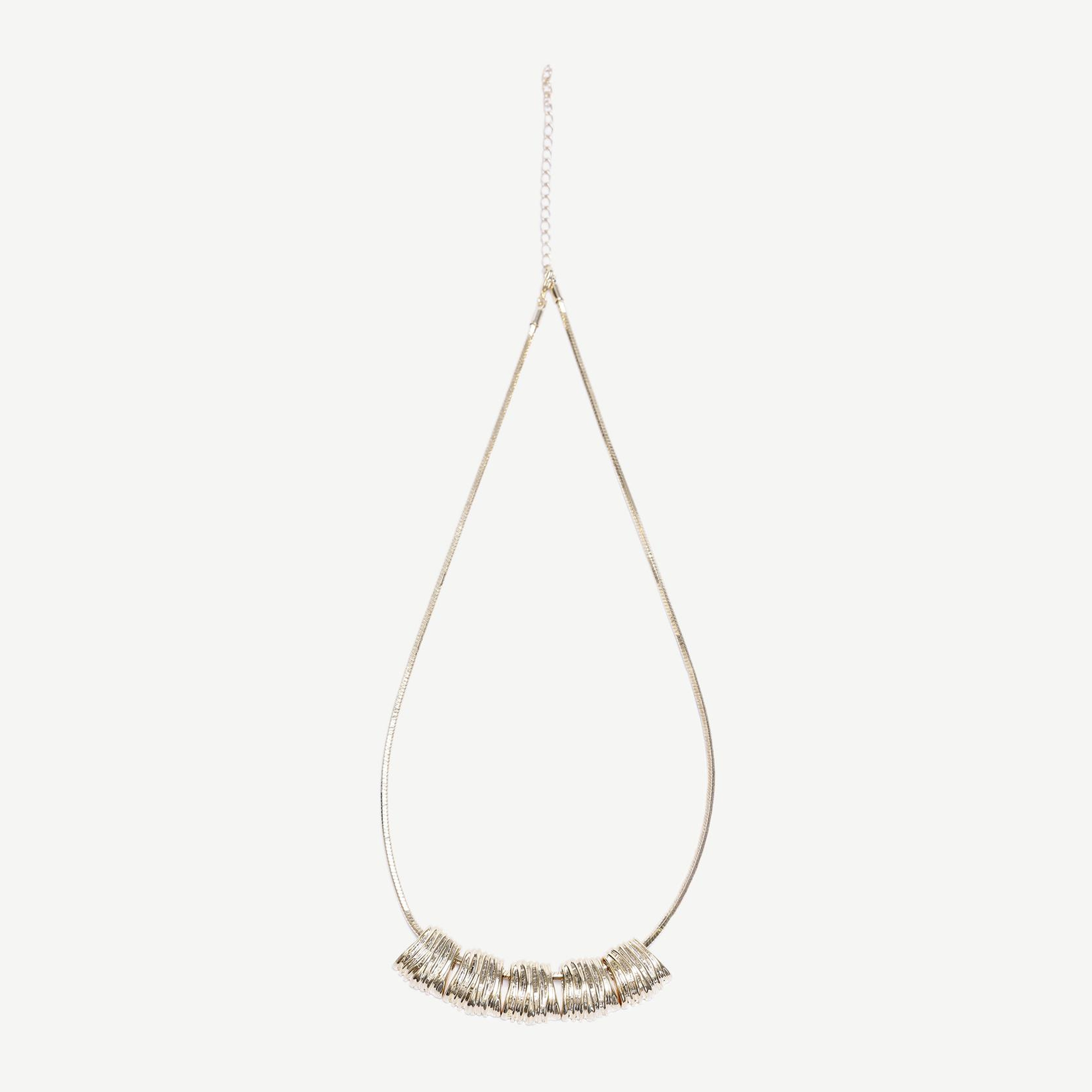 YARGICI Metal Uç Detaylı Gold Kolye