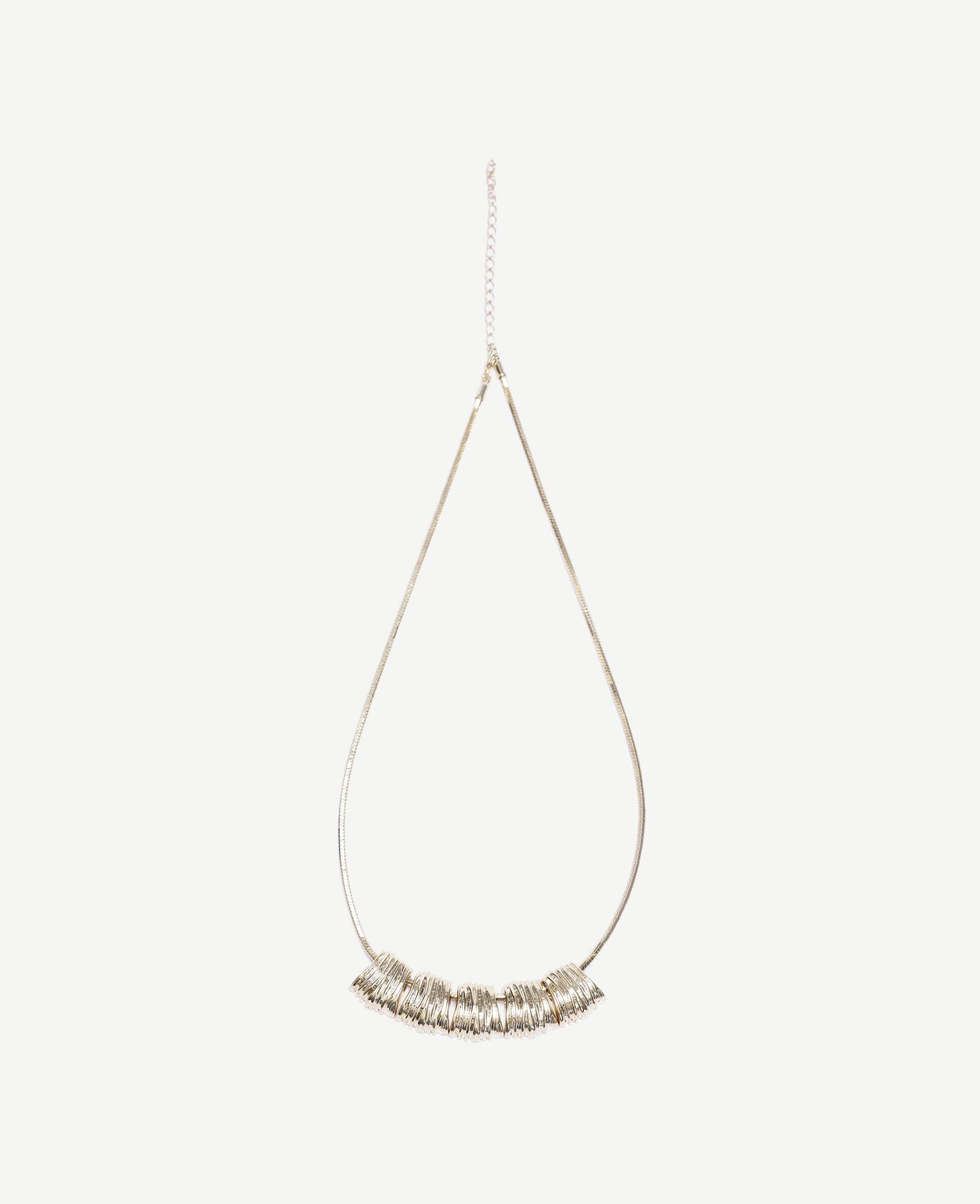 YARGICI Metal Uç Detaylı Gold Kolye