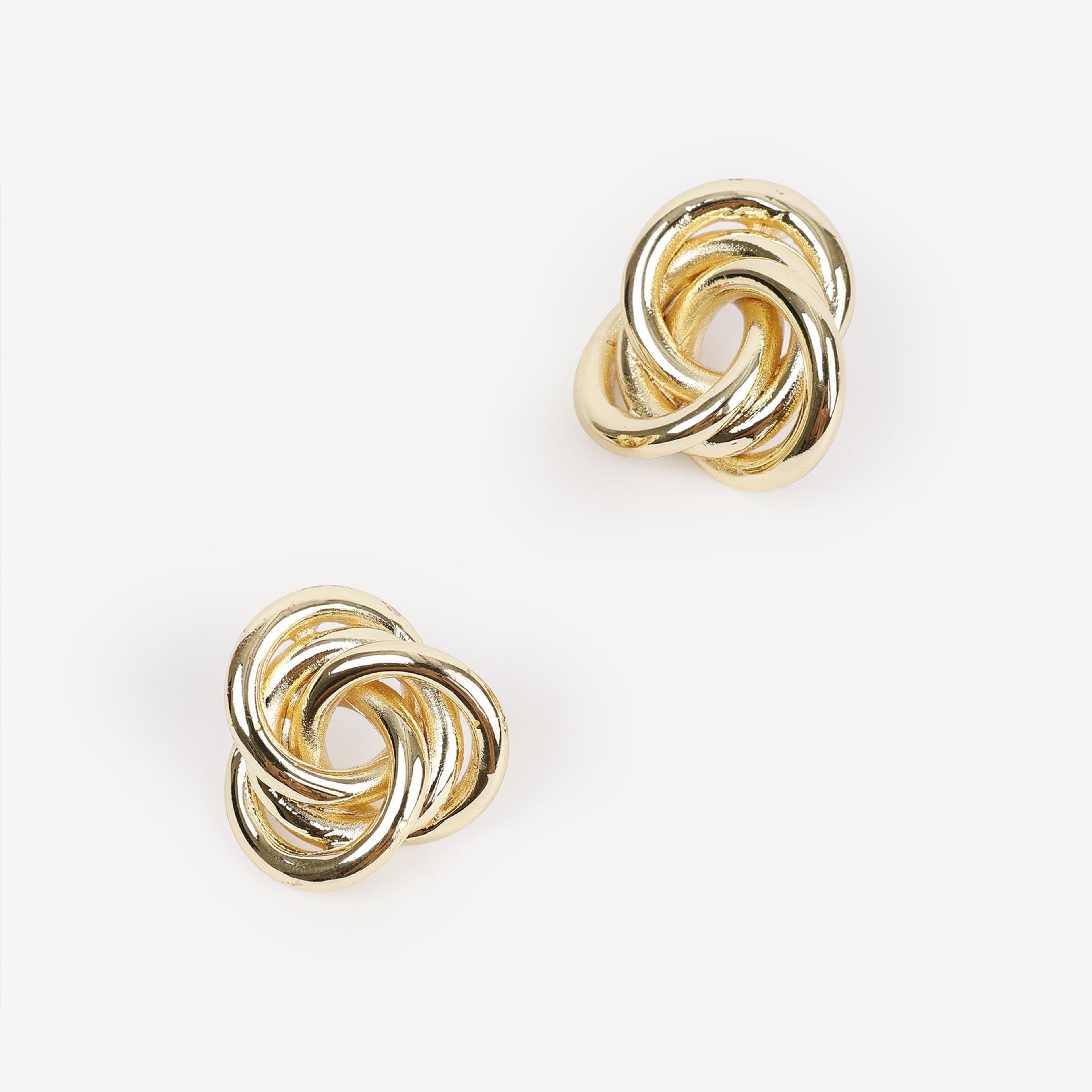 YARGICI Burgu Detaylı Gold Küpe
