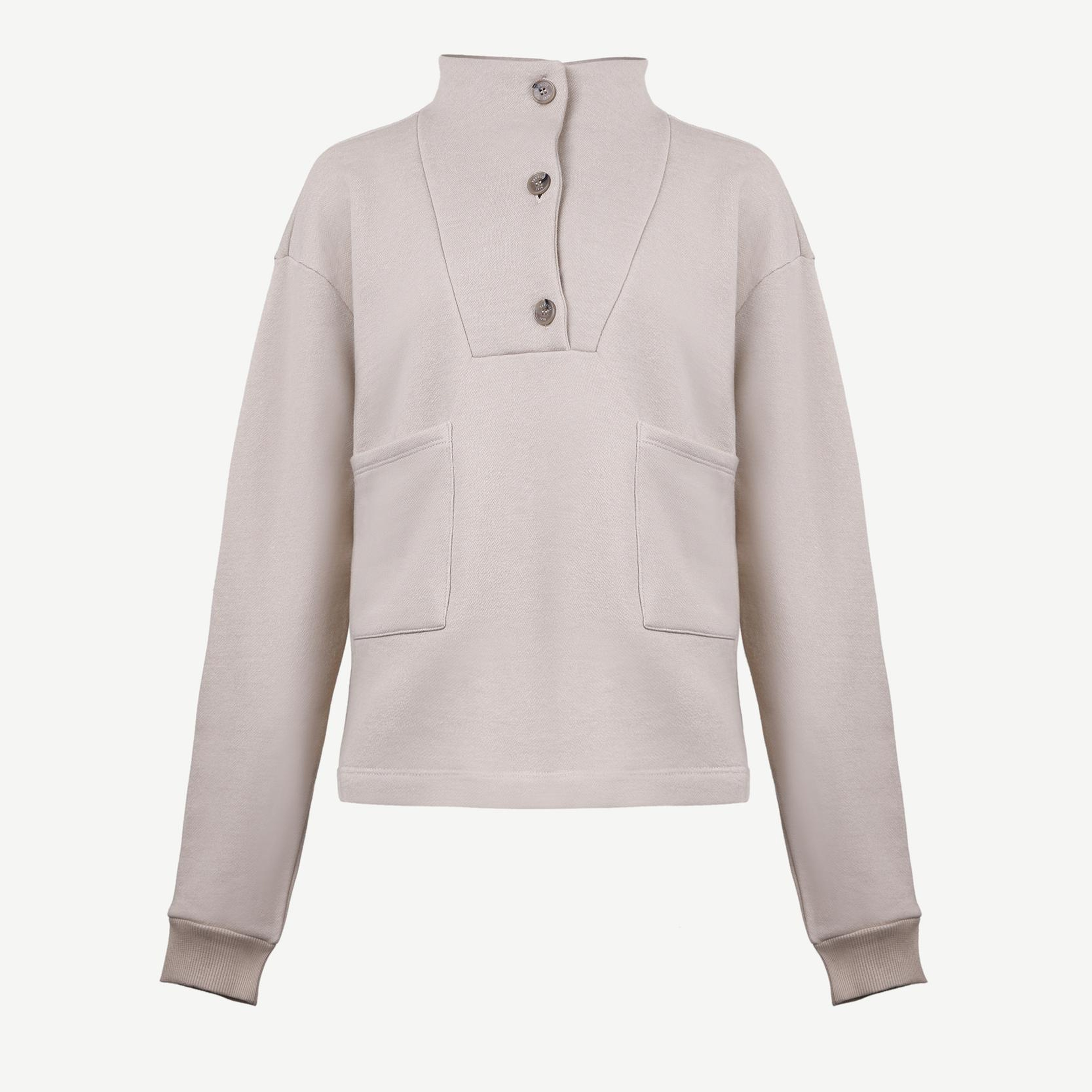 YARGICI Ön Cep Detaylı Dik Yakalı Sweatshirt