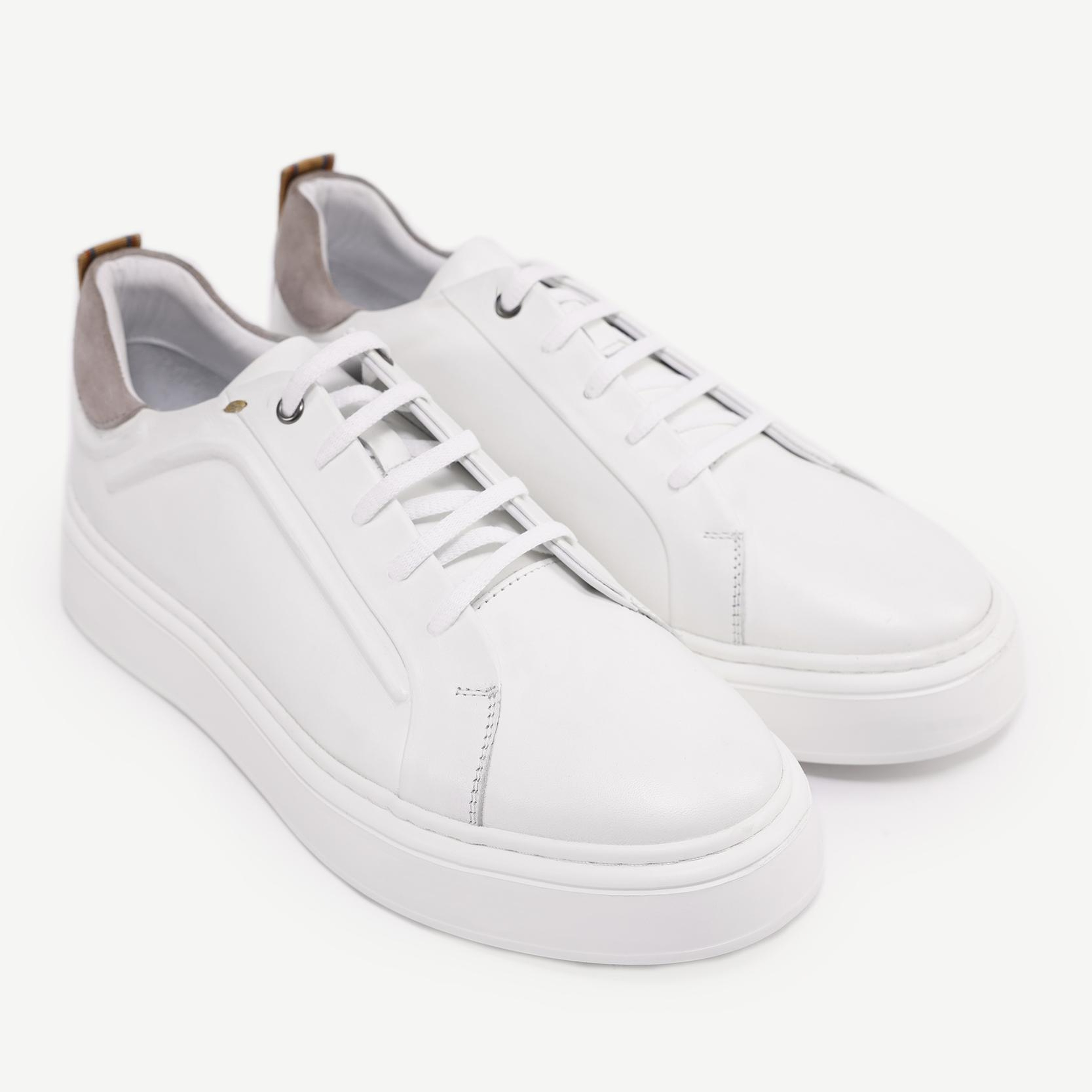 YARGICI Silikon Kabartmanlı Deri Bağlı Sneakers