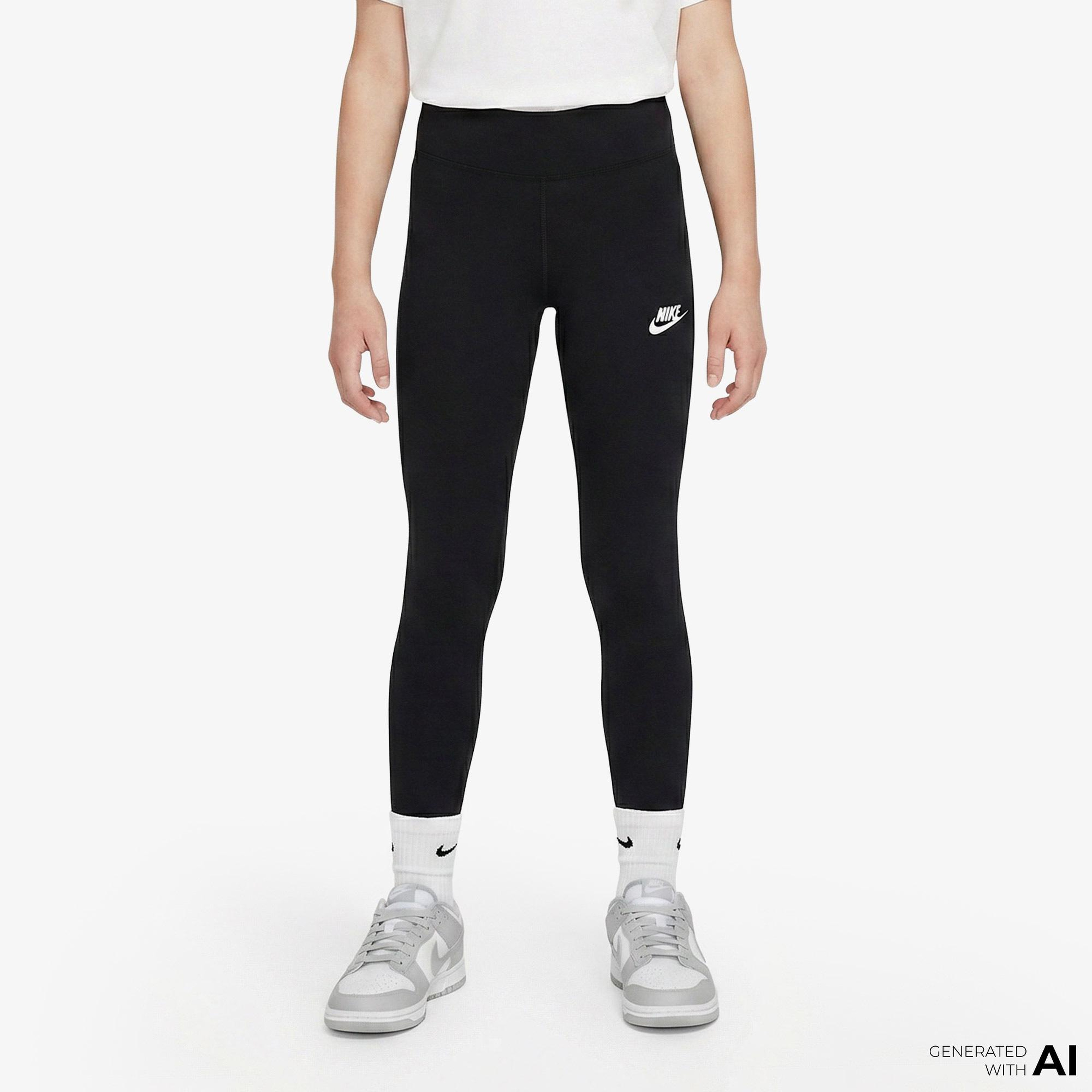 Nike Sportswear Classic Yüksek Belli Çocuk Siyah Günlük Tayt