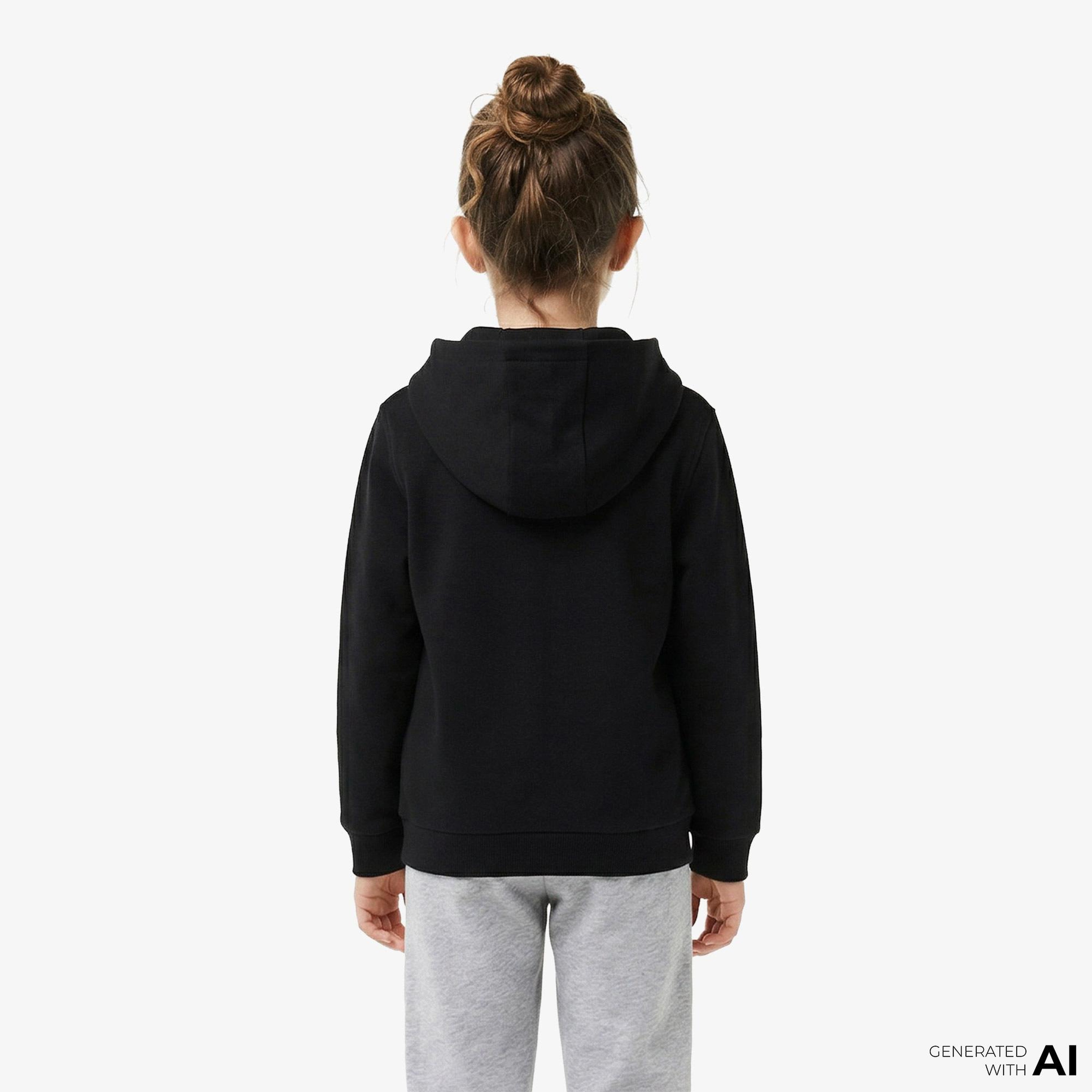 Lacoste Çocuk Kapüşonlu Siyah Sweatshirt