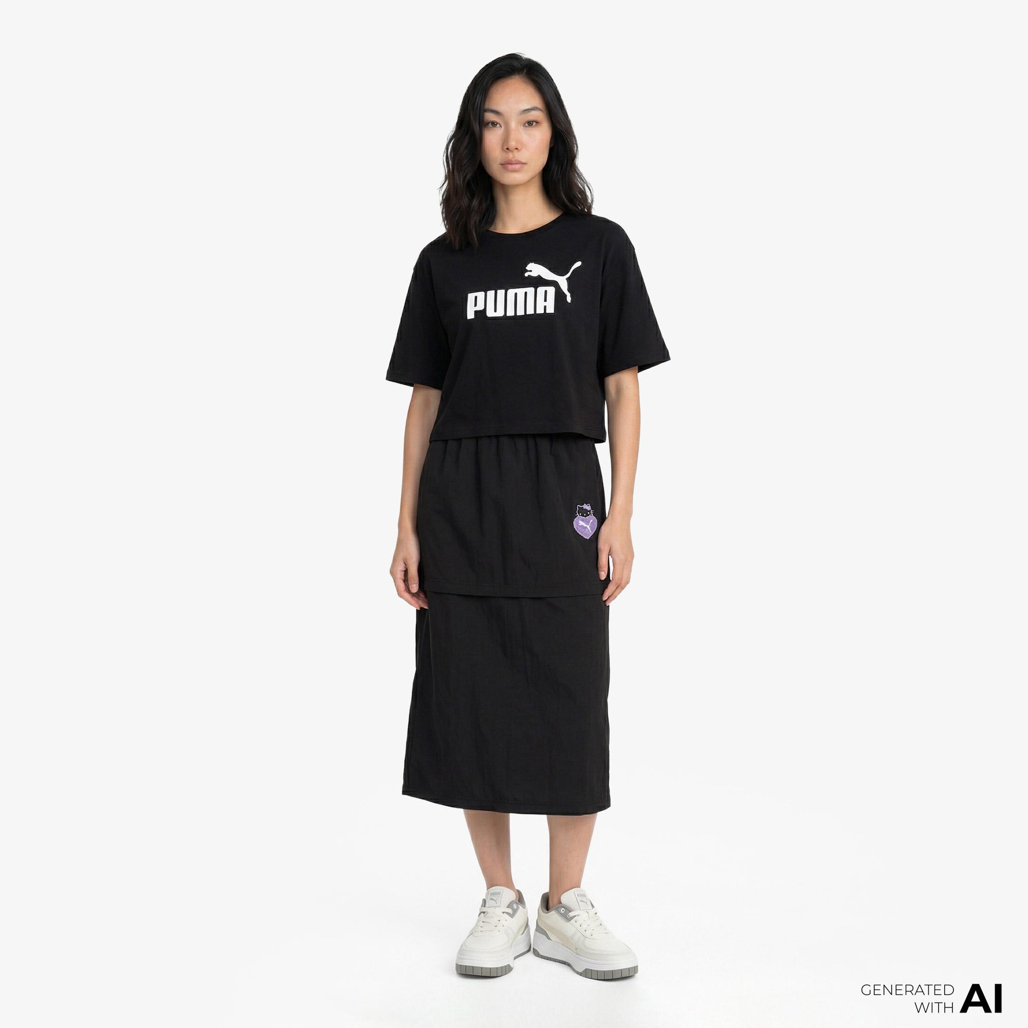 Puma Essential Cropped No. 1 Logo Kadın Siyah T-Shirt