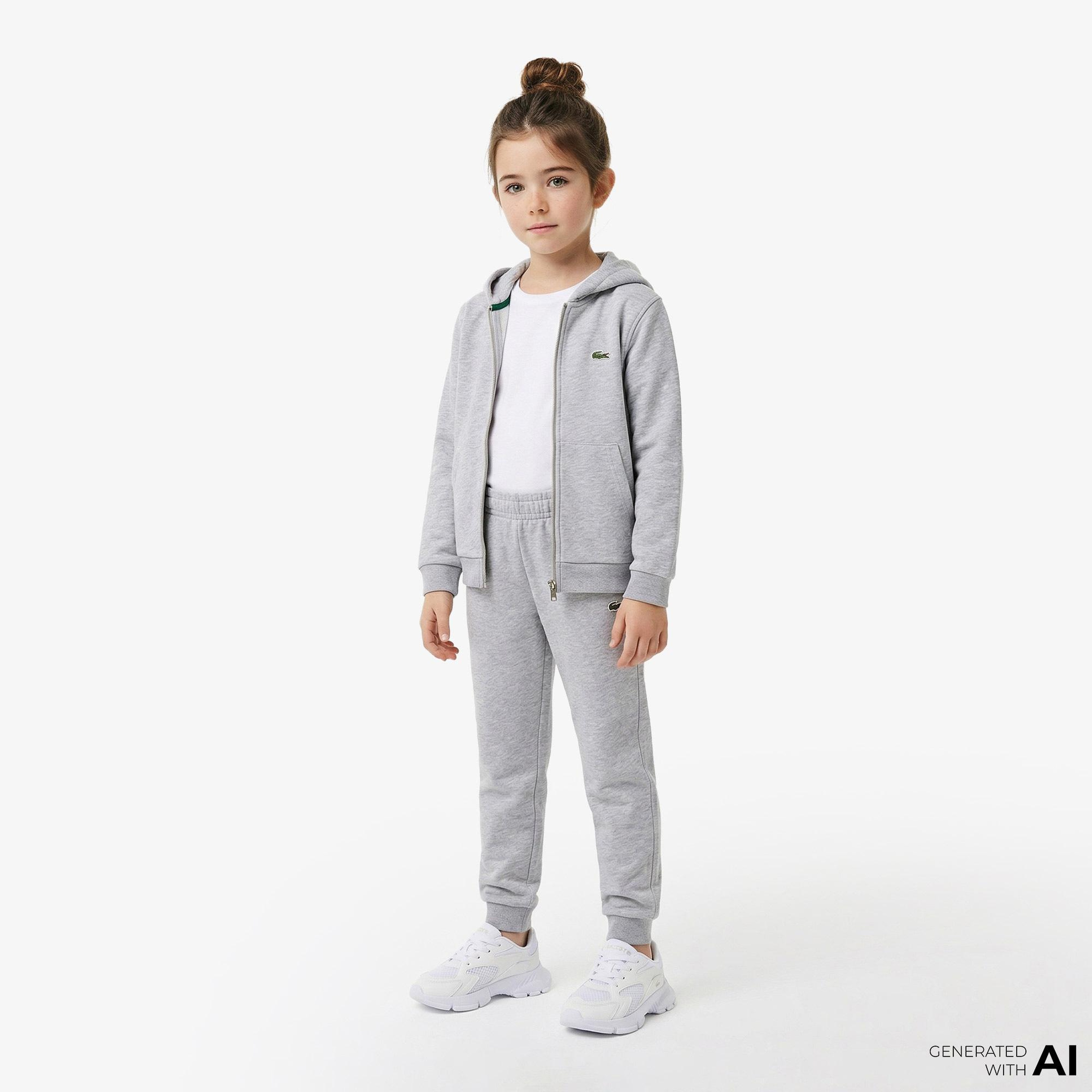 Lacoste Çocuk Kapüşonlu Gri Sweatshirt