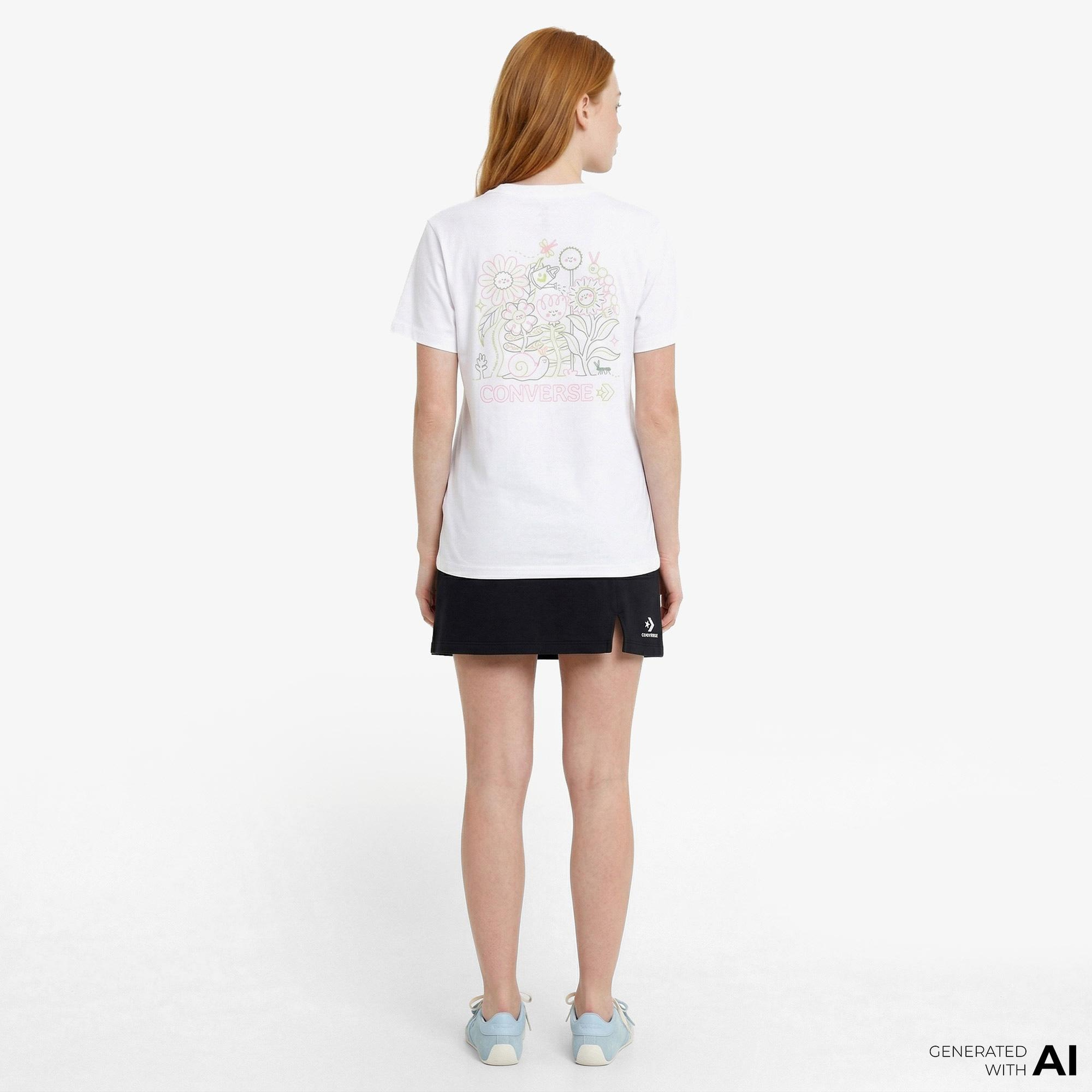 Converse Flower Garden Kadın Beyaz T-Shirt