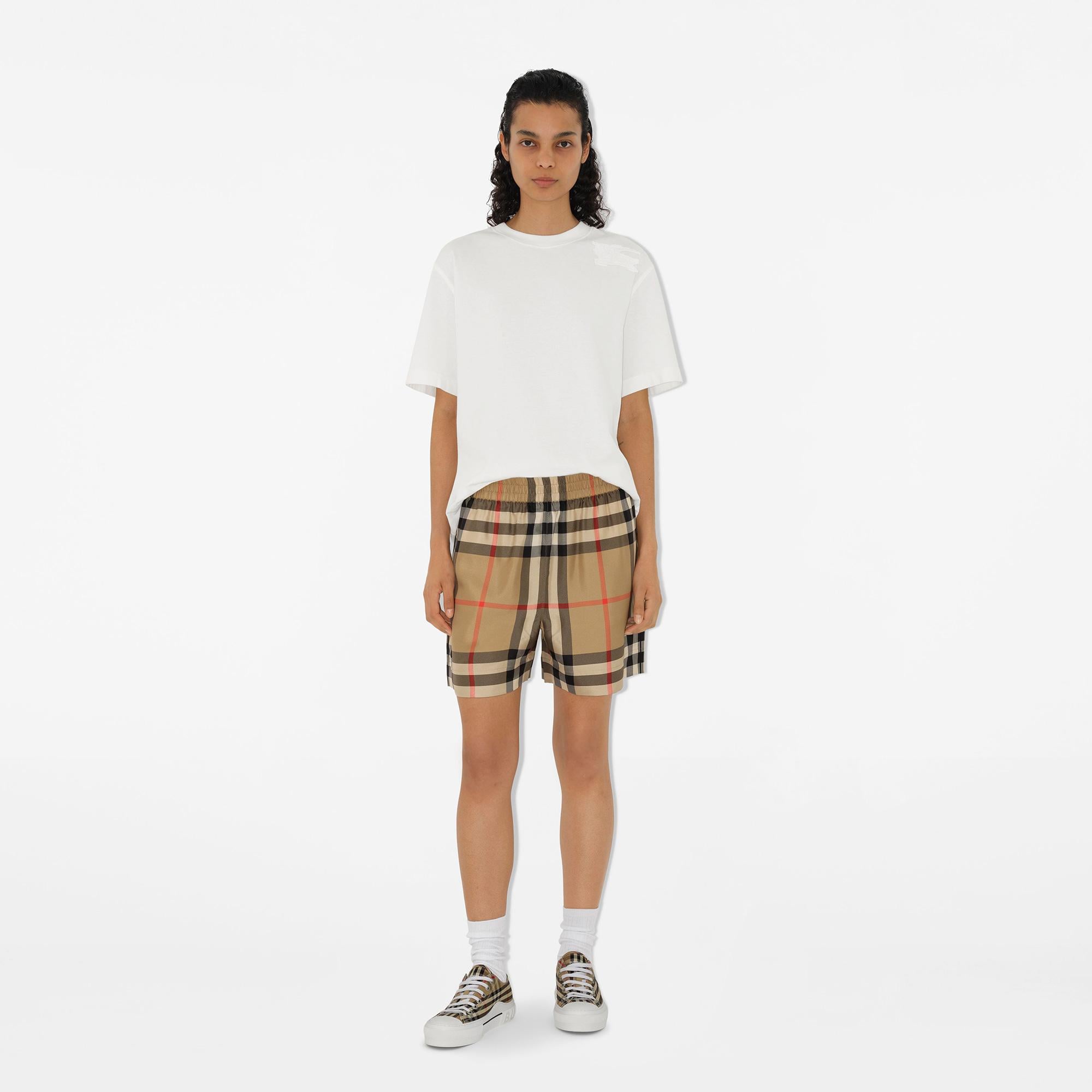 Burberry Check İpek Kadın Bej Şort