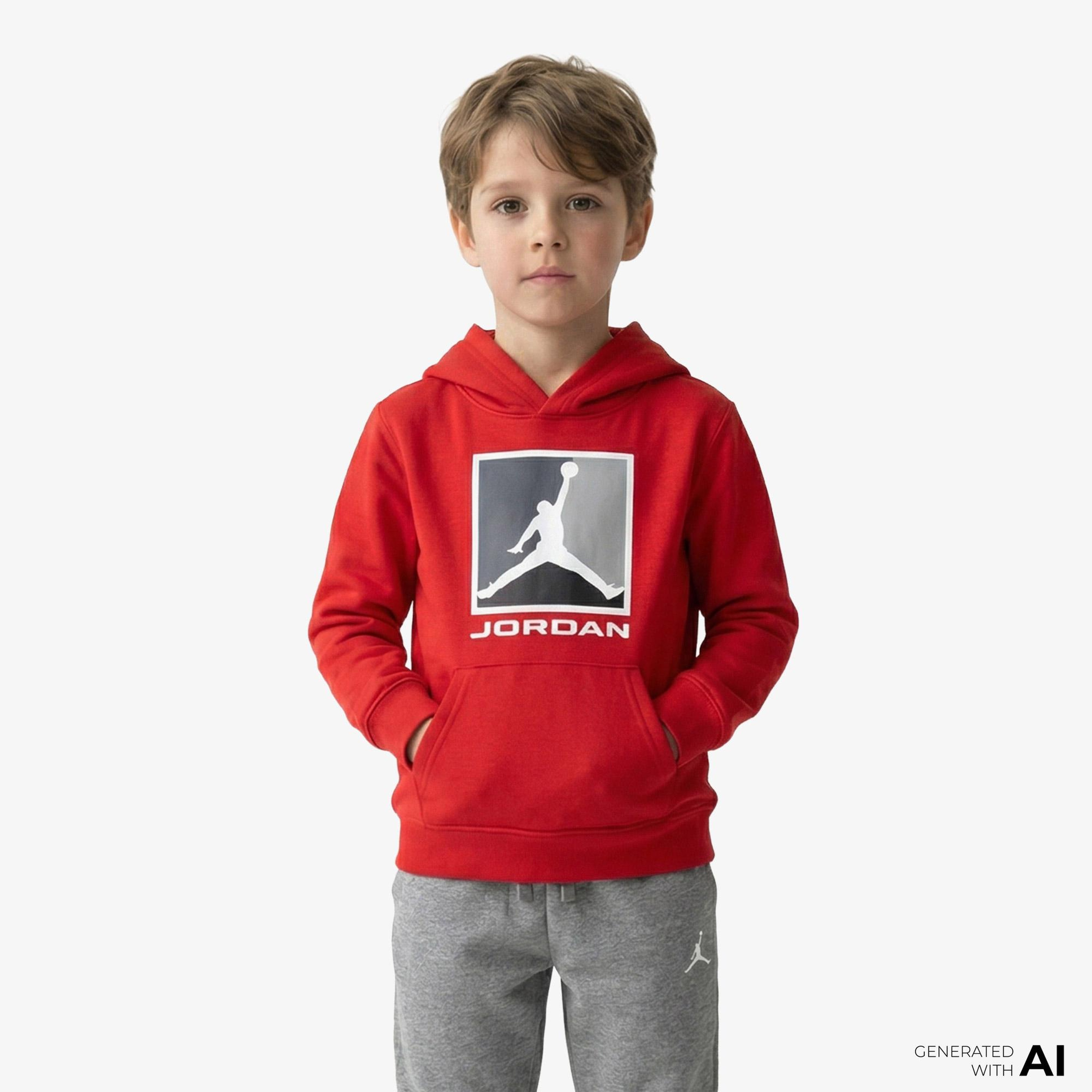 Jordan Baseline Çocuk Kırmızı Kapüşonlu Sweatshirt