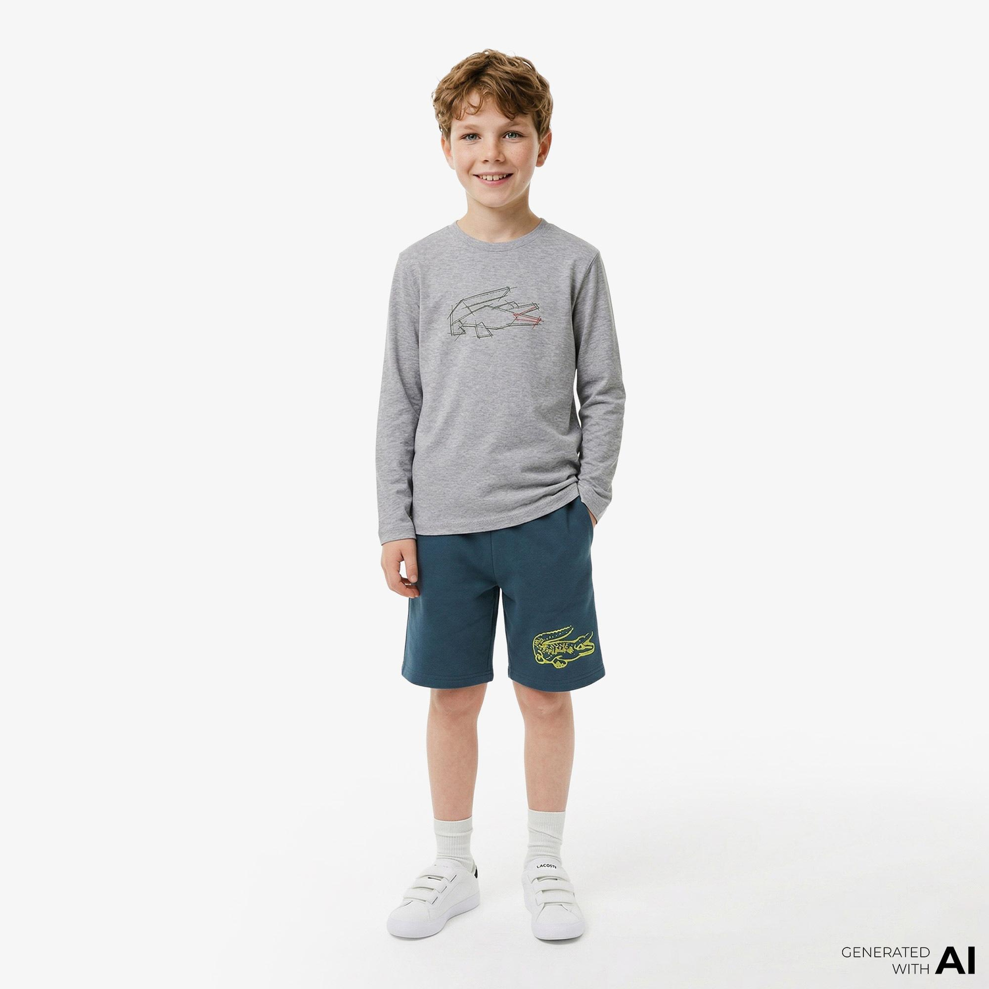 Erkek Çocuk Baskılı Gri T-Shirt