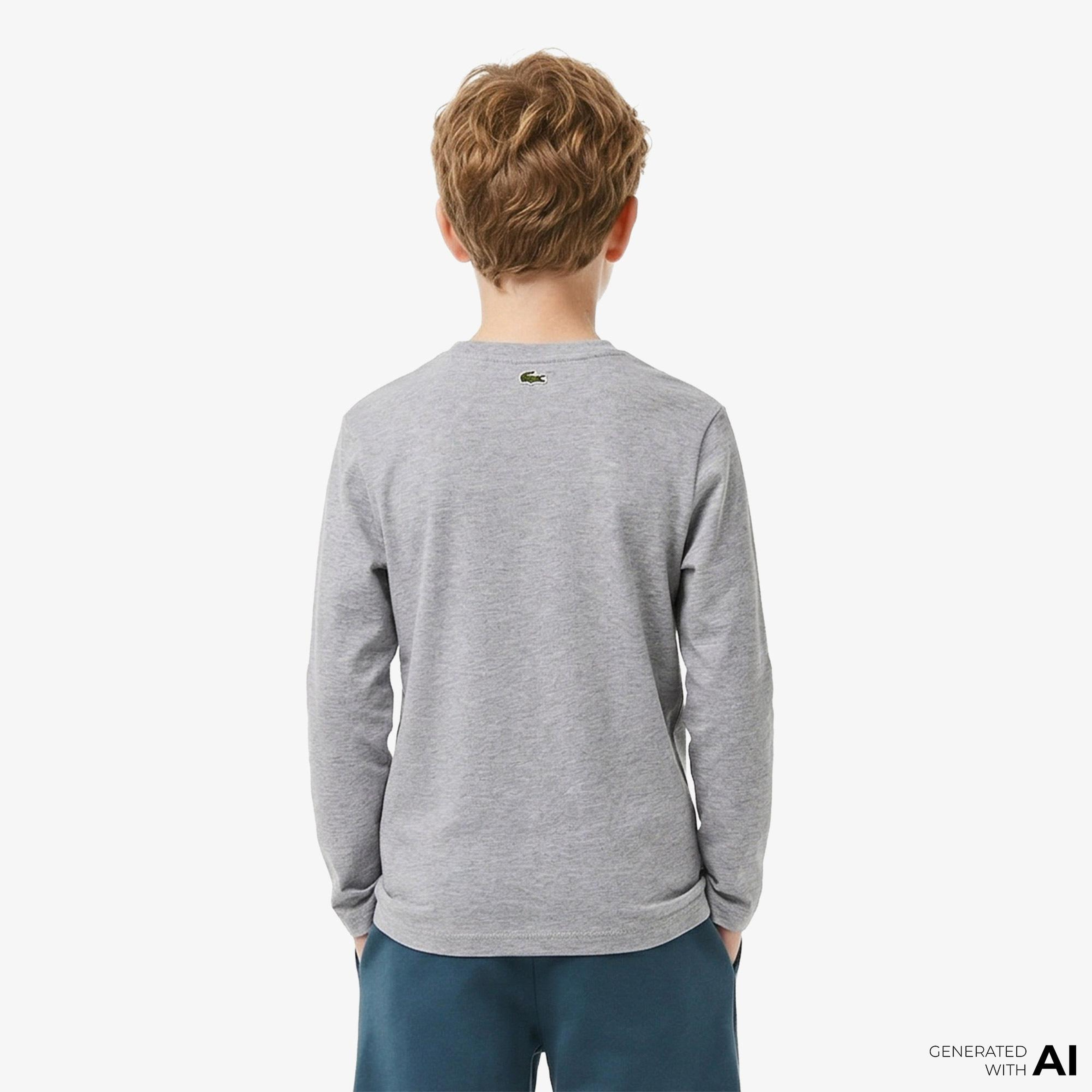 Erkek Çocuk Baskılı Gri T-Shirt