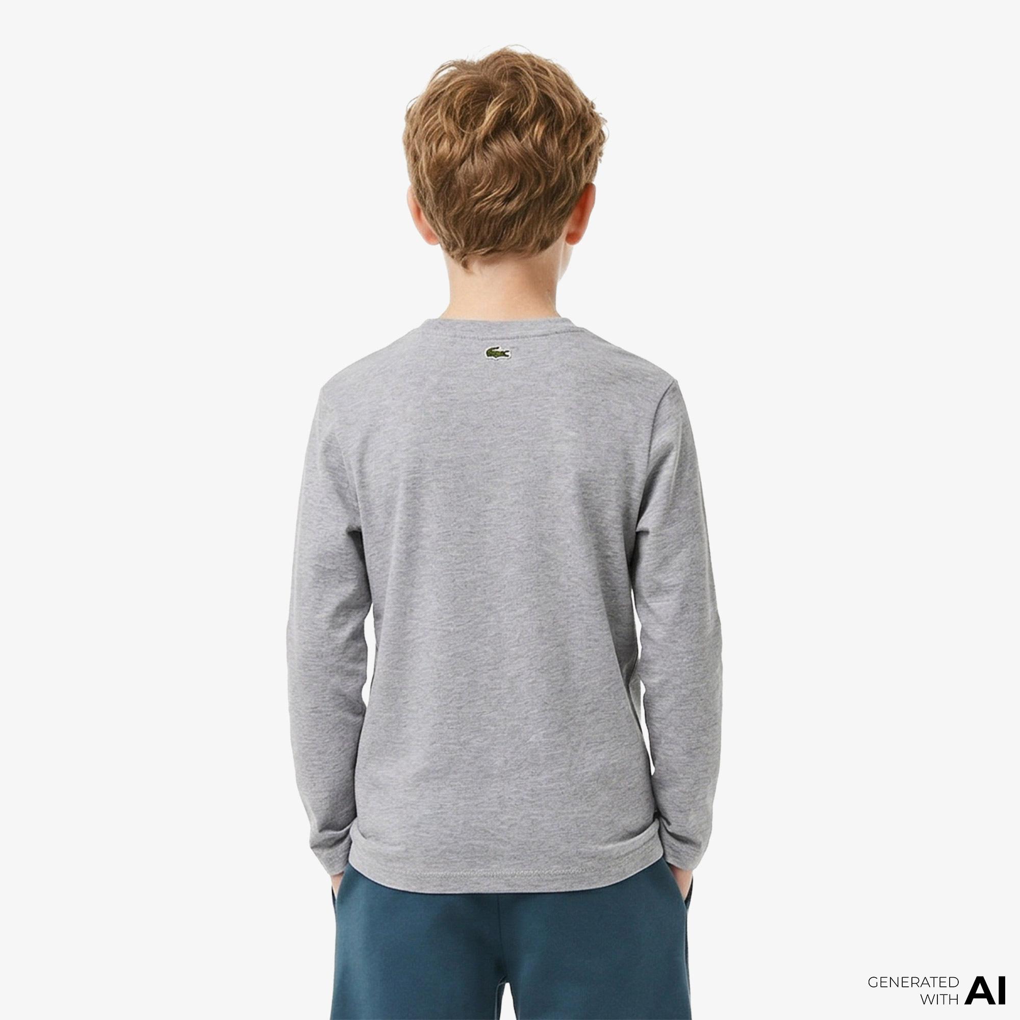 Erkek Çocuk Baskılı Gri T-Shirt