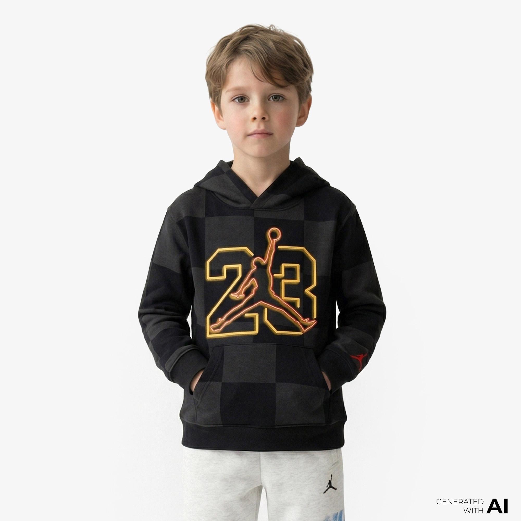 Jordan Deep Dish Çocuk Siyah Kapüşonlu Sweatshirt