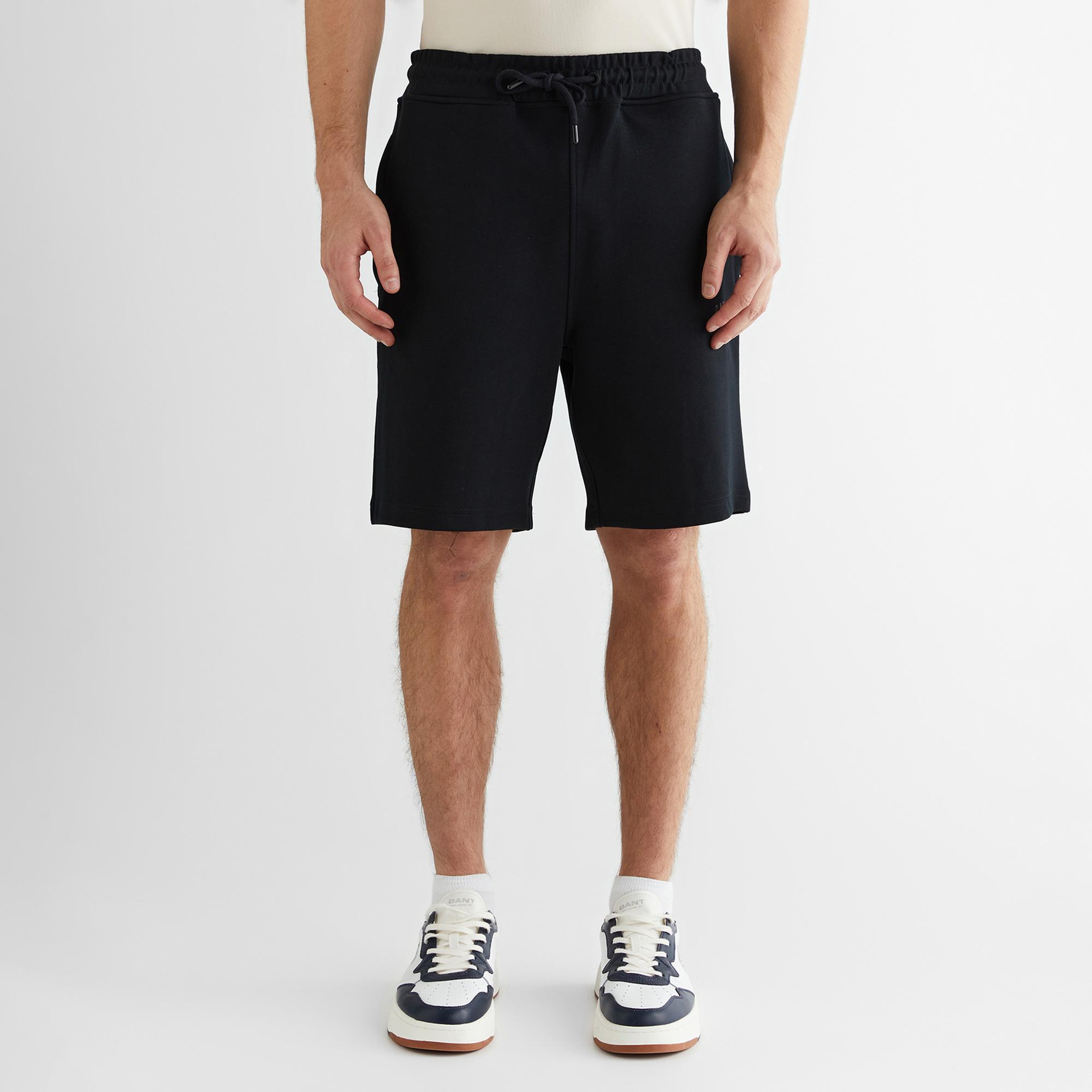 GANT Erkek Siyah Regular Fit Logolu Şort