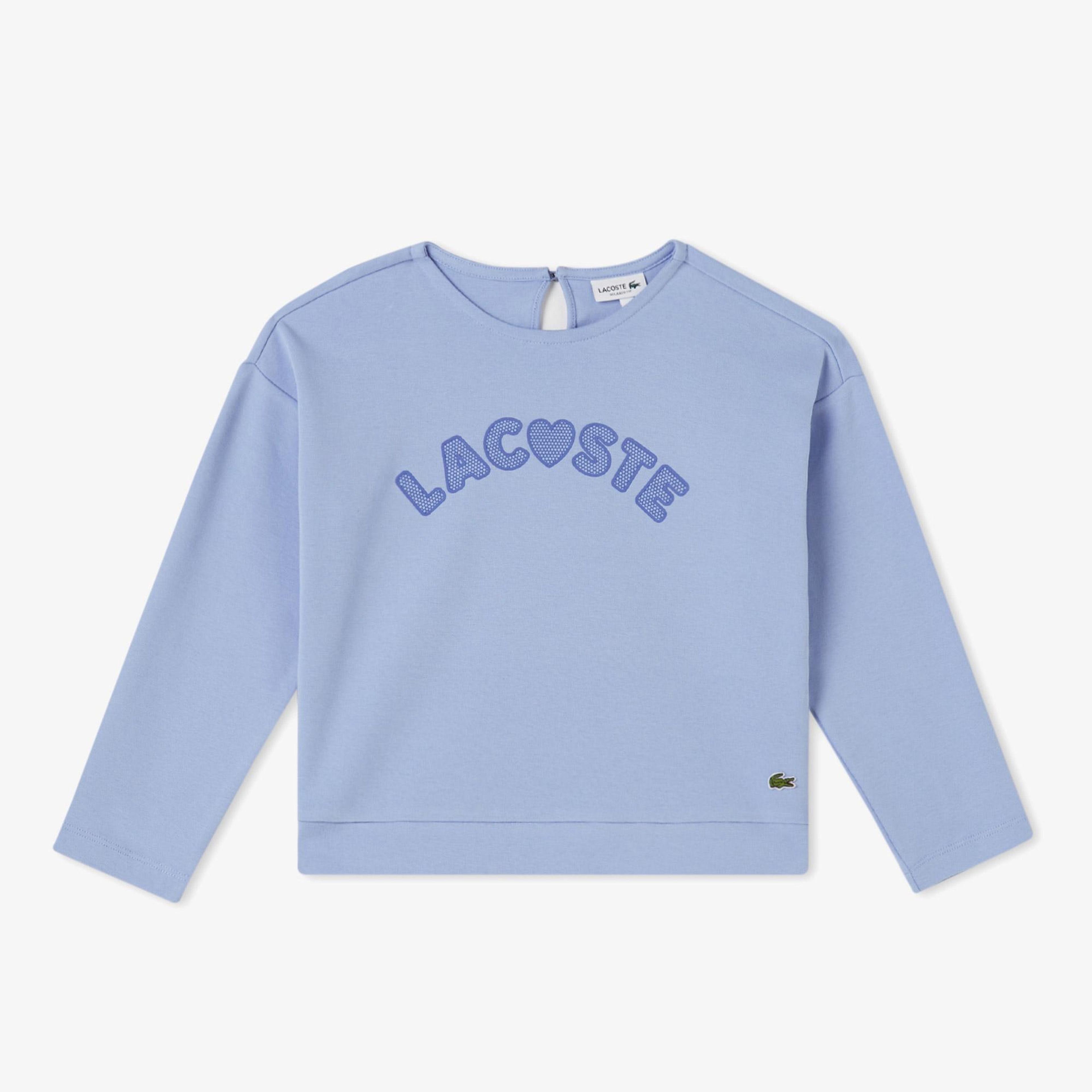 Lacoste Çocuk Uzun Kollu Bisiklet Yaka Baskılı Mavi T-Shirt